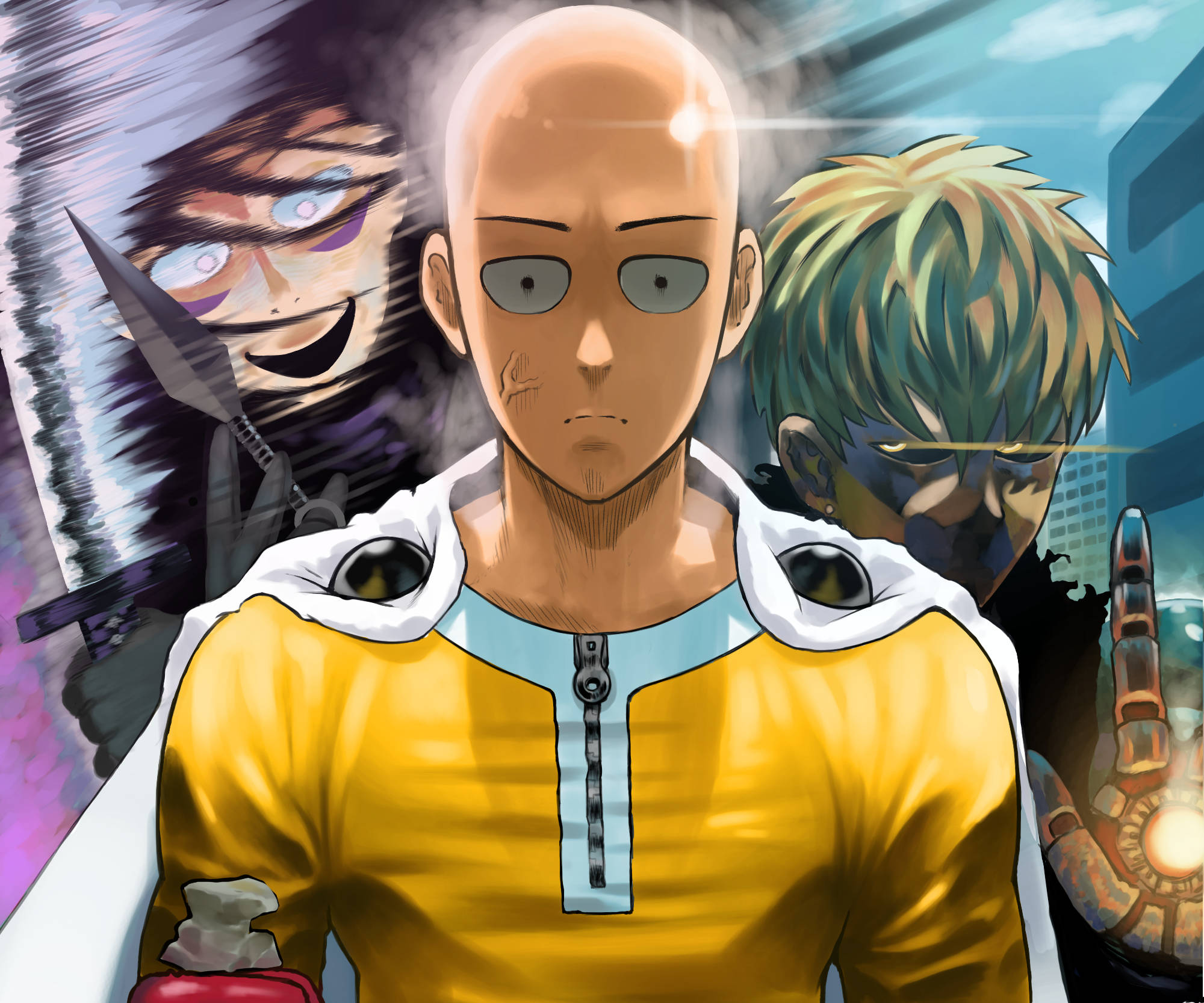 Sjov anime Saitama med Genos Wallpapers