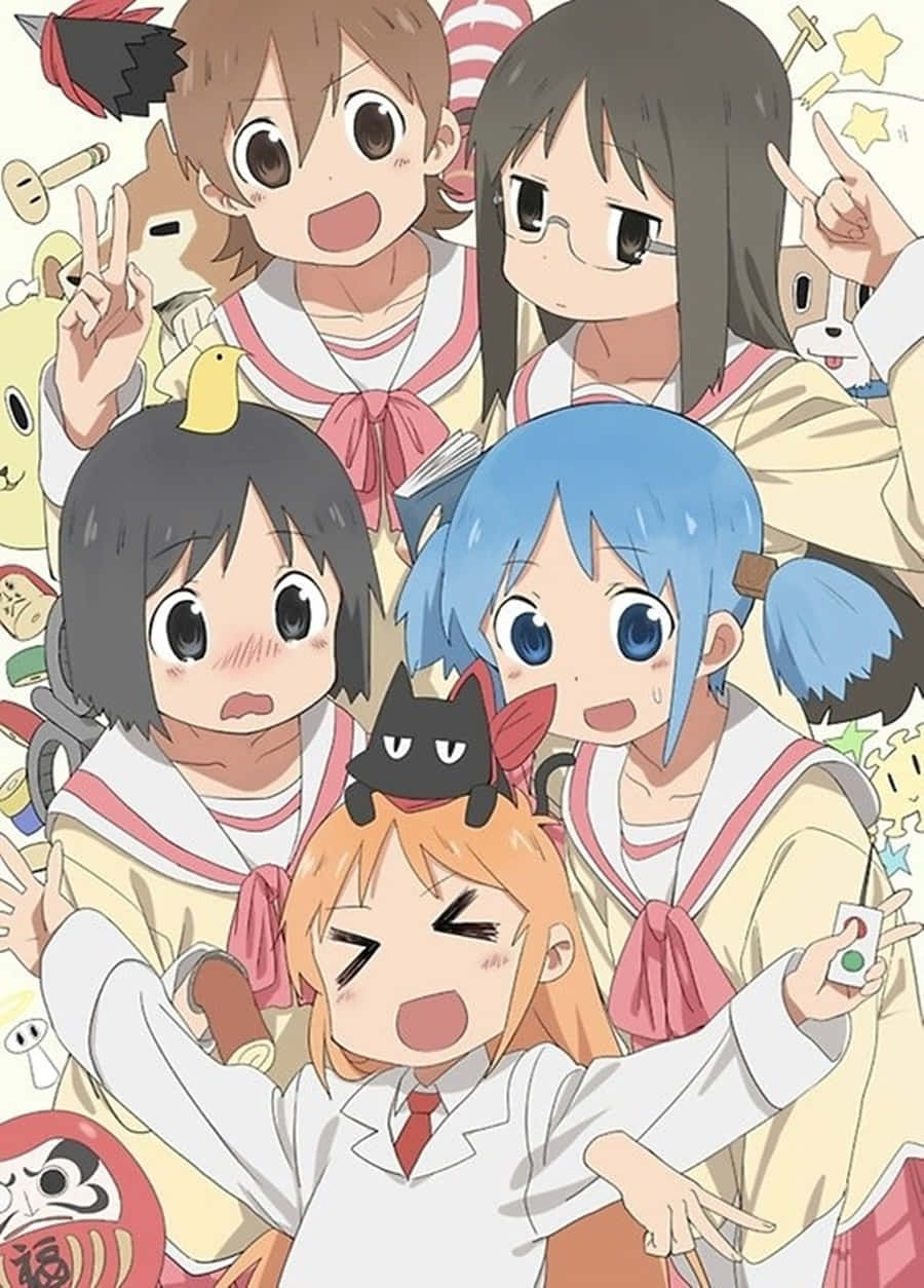 Sjov gruppe af anime-venner Wallpapers