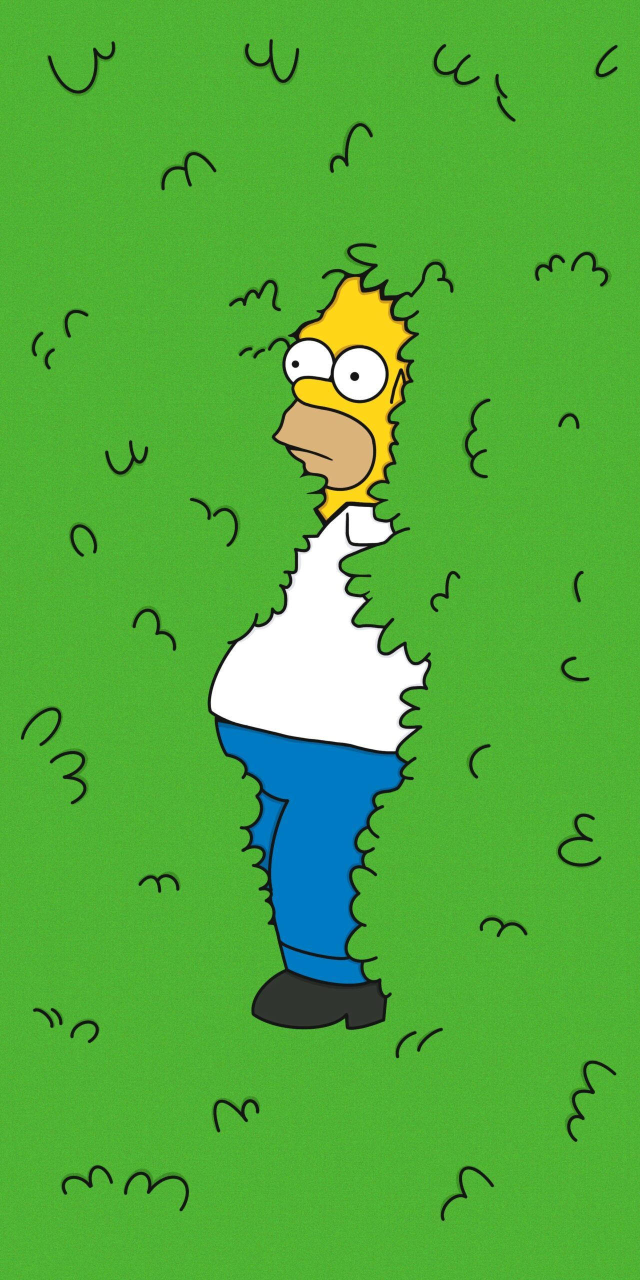 Sjov Homer Simpson i skoven Wallpapers