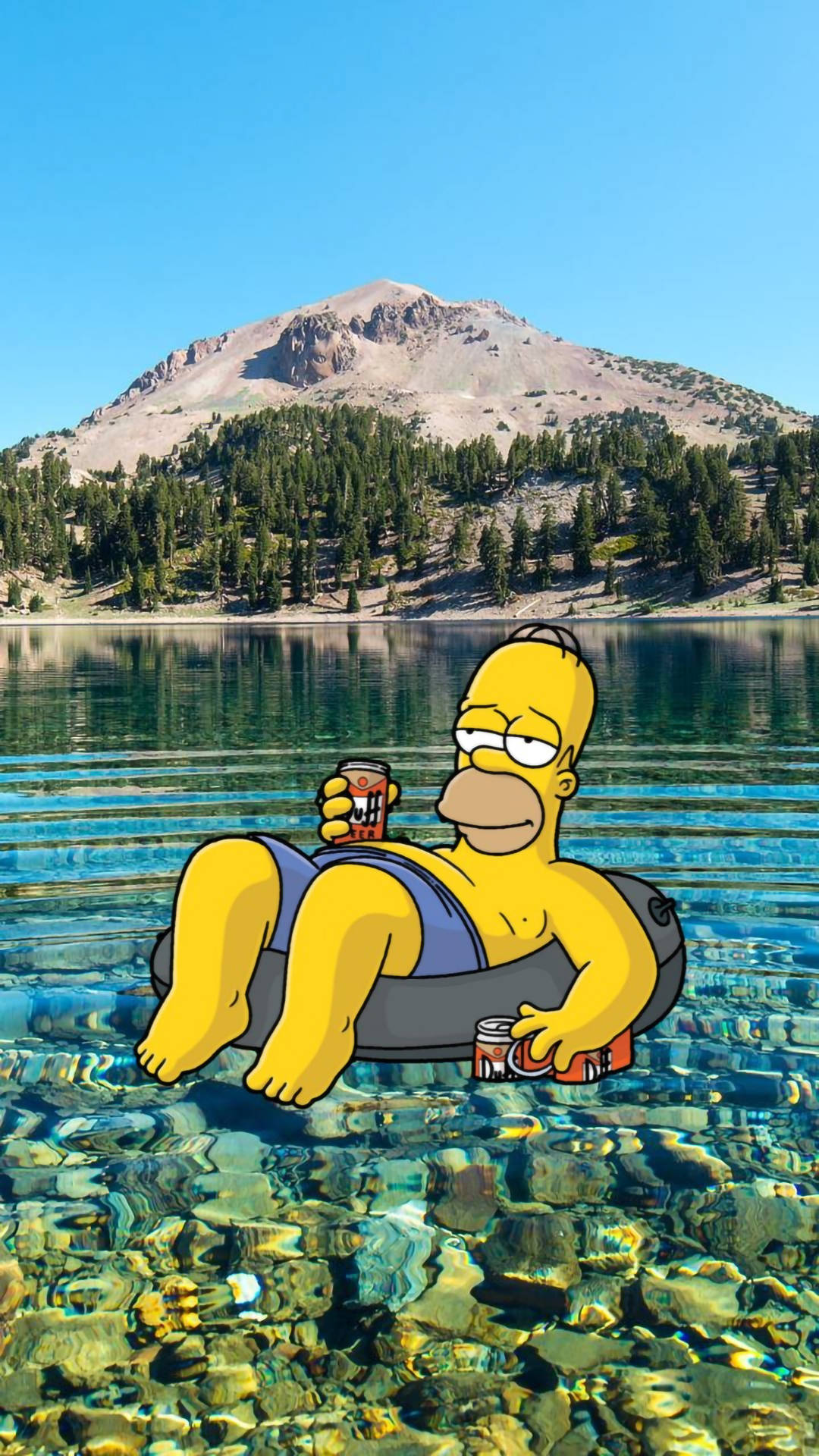 Sjov Homer ved en æstetisk sø Wallpapers