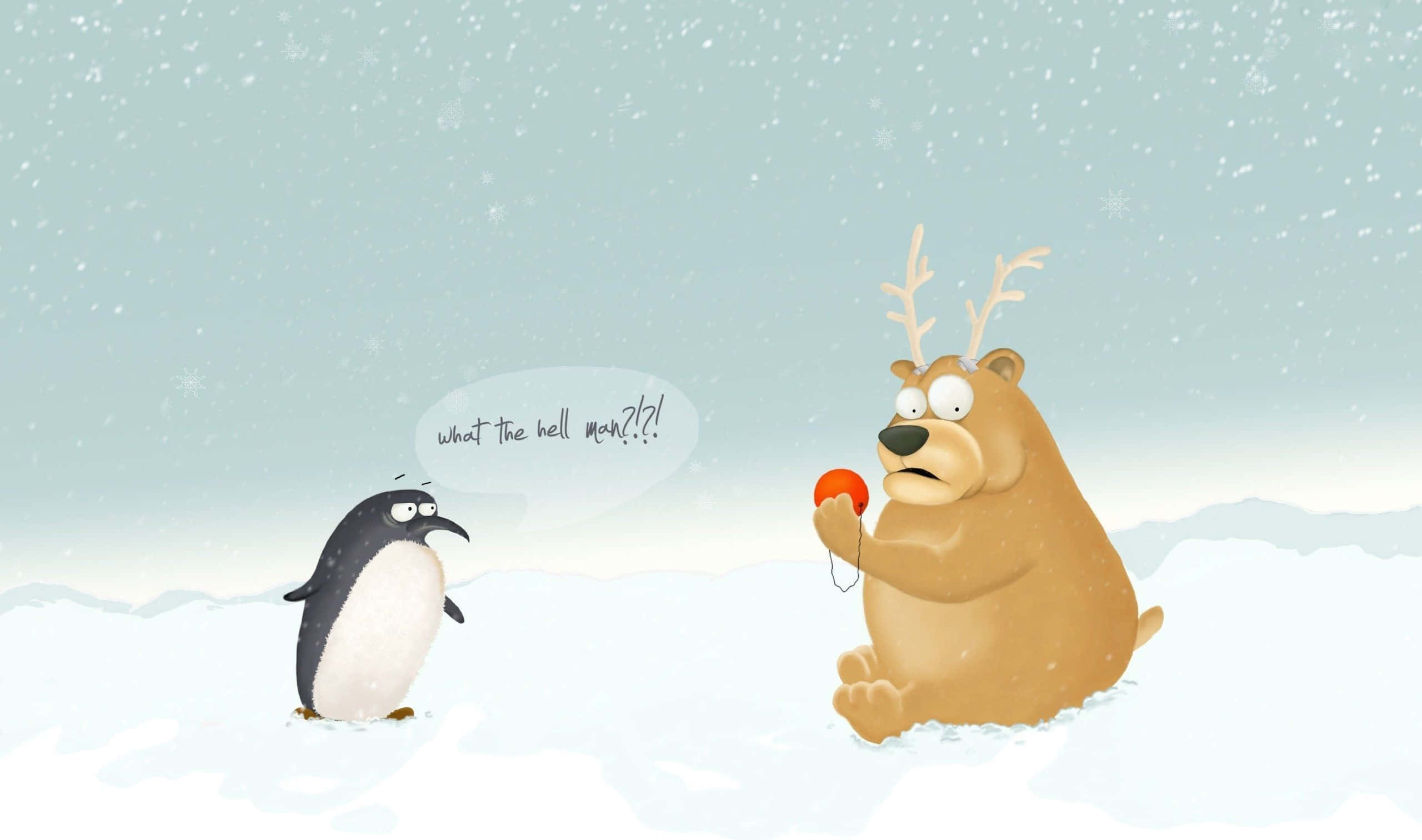 Sjov juleferie med rensdyr Wallpapers