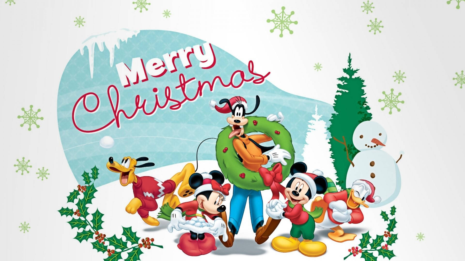 Sjov juleplakat med Mickey Mouse Wallpapers