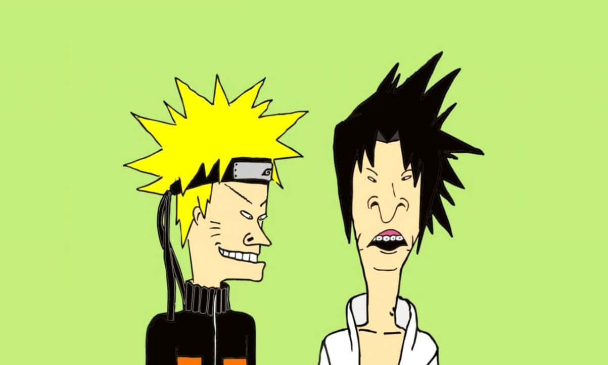Sjov Naruto og Sasuke i Beavis og Butthead-stil Wallpapers