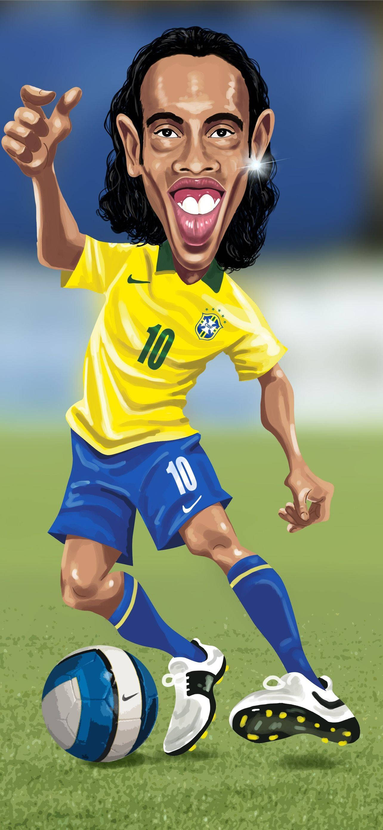 Sjov Ronaldinho karikatur Wallpapers