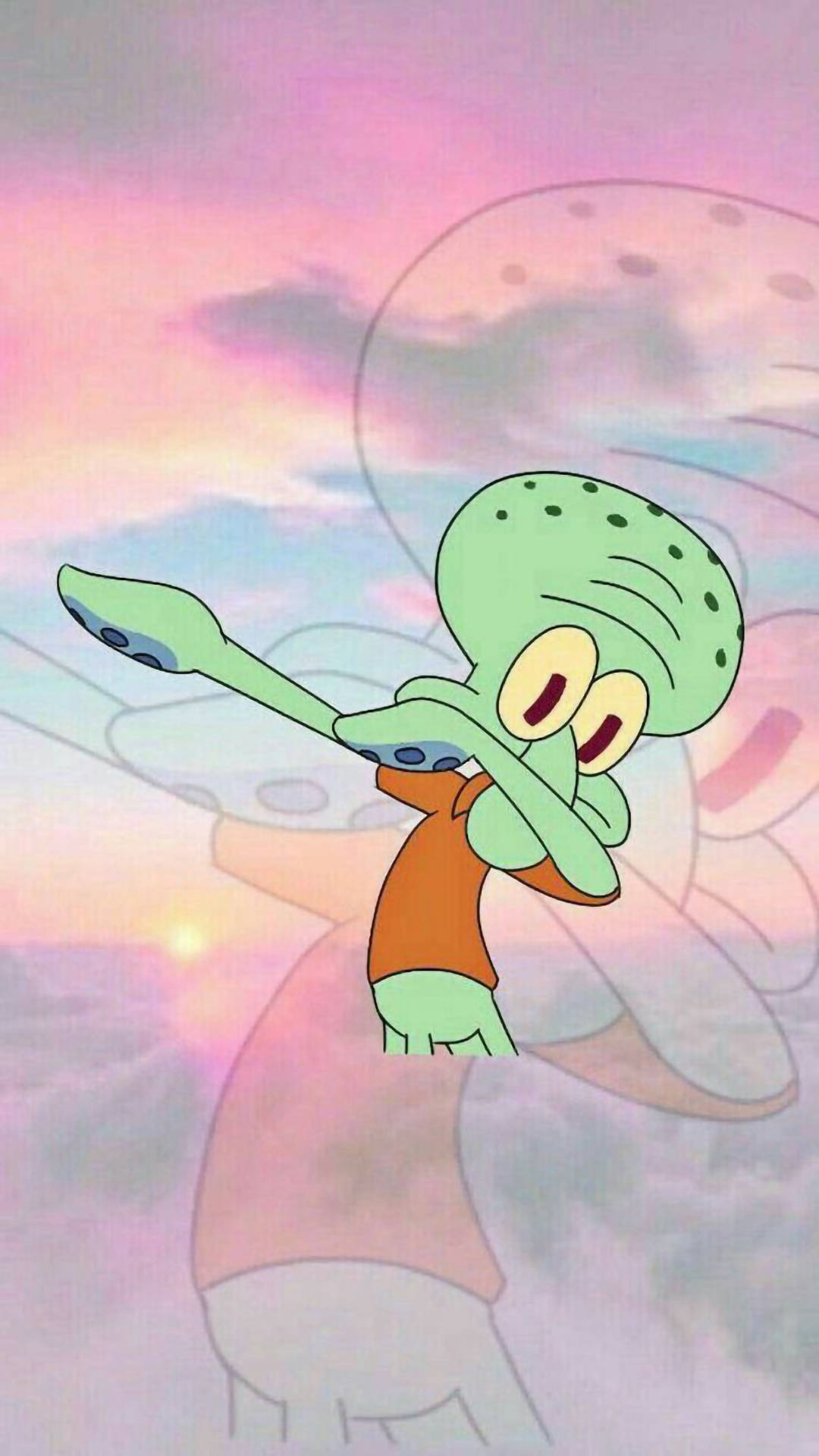 Sjov Æstetisk Squidward Dabbing Wallpapers