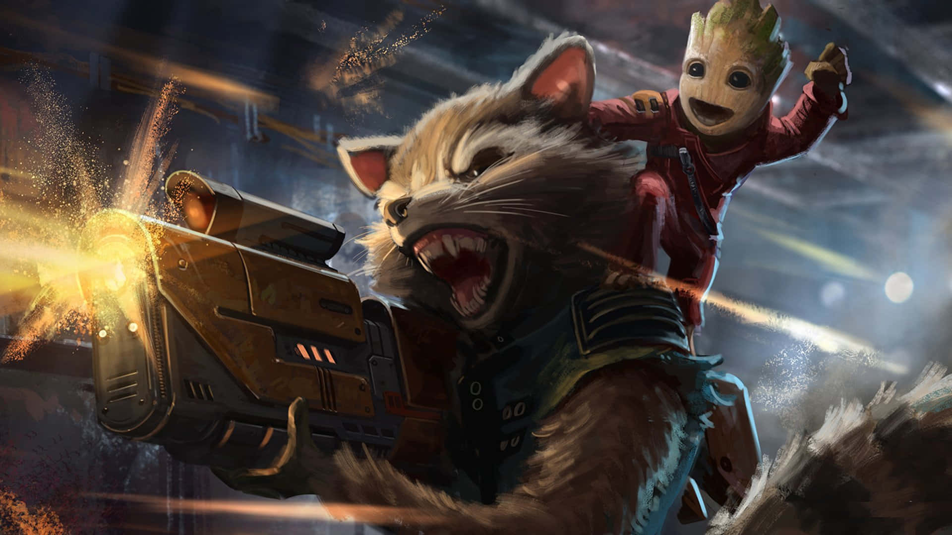 Sjov Vaskebjørn Rocket Guardians Of The Galaxy Billede Wallpapers