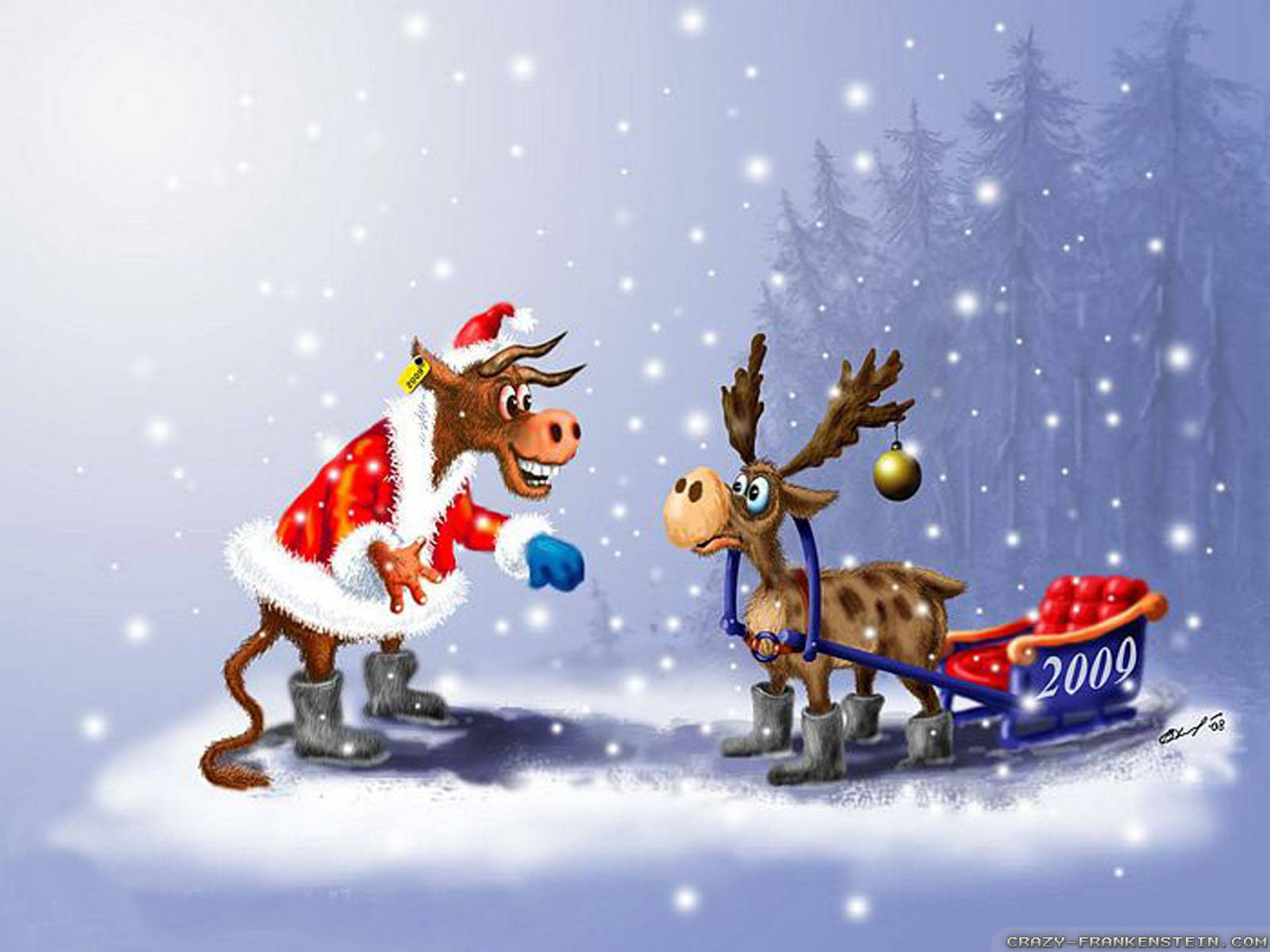 Sjove rensdyr til jul Wallpapers