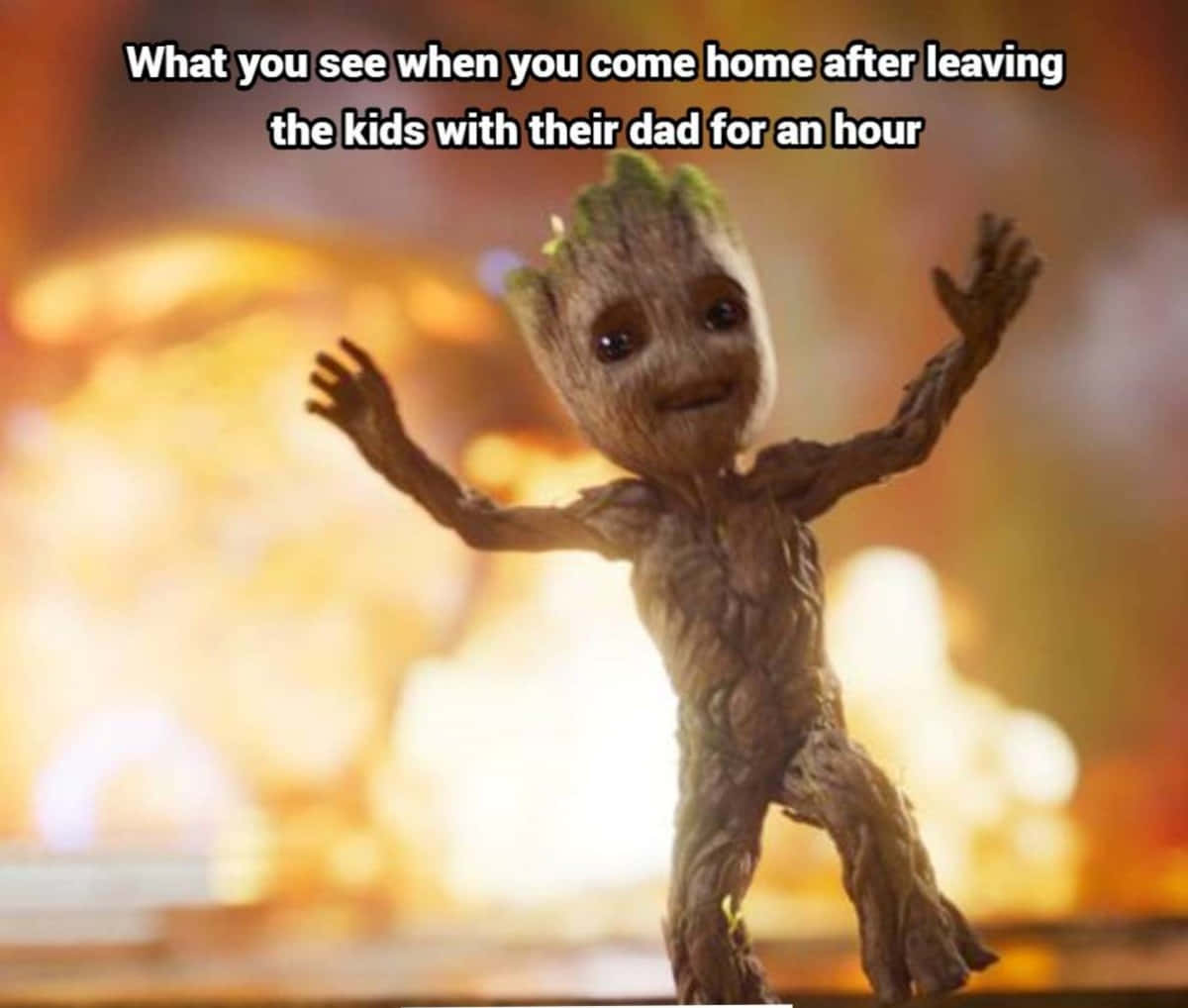 Sjovt Marvel Meme Guardians Of The Galaxy Groot Eksplosion Billede Wallpapers