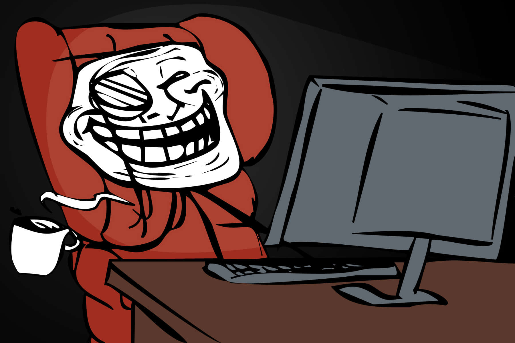 Sjovt Troll Face Meme Baggrund Wallpapers