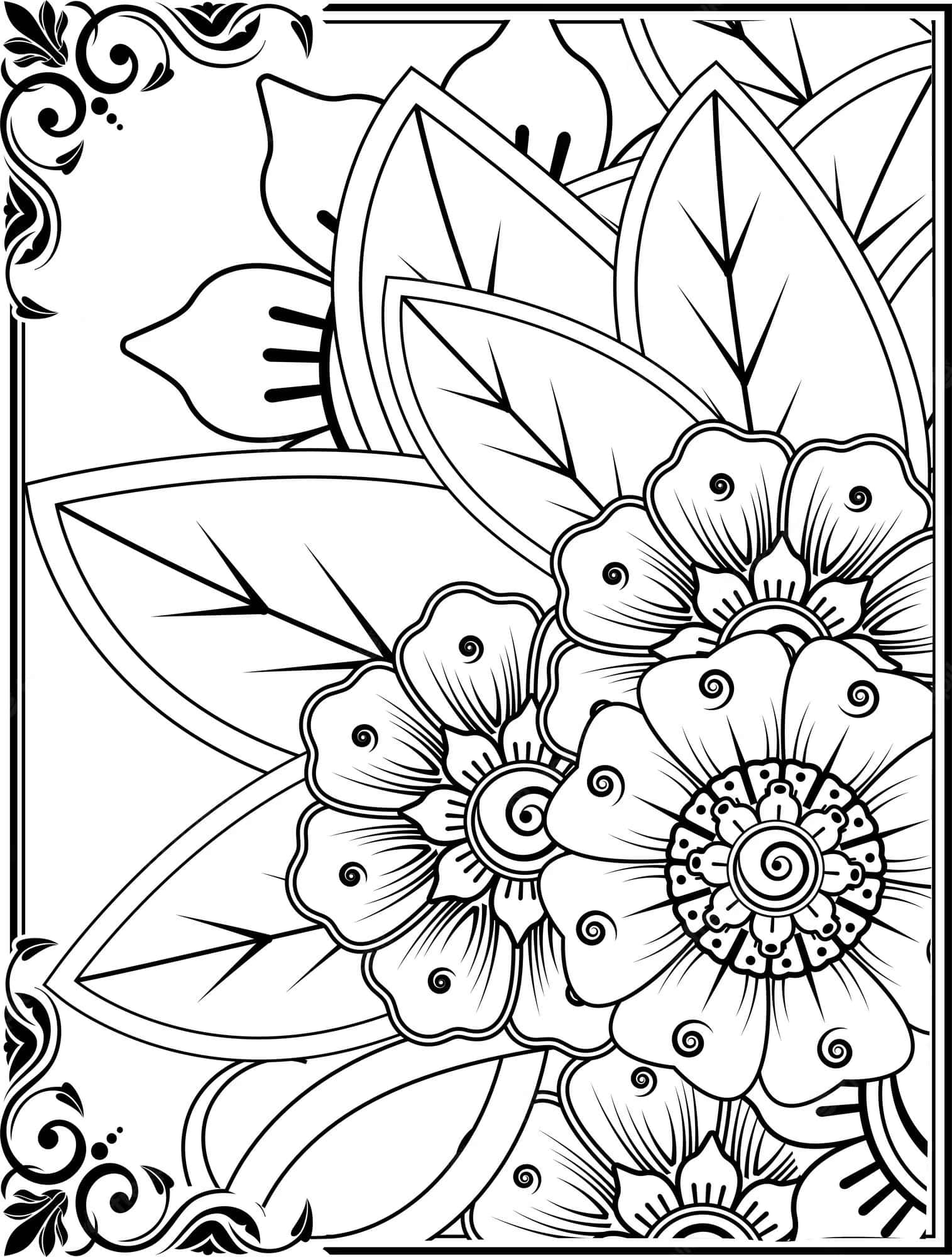 Skab et levende blomstermesterværk med farvelægning Wallpapers