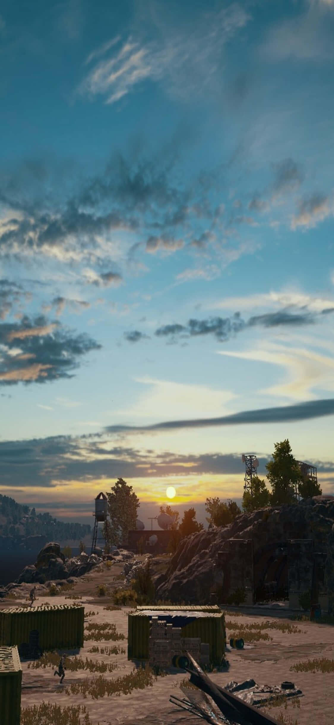 skærmbillede af en ørken scene med solnedgang Wallpapers