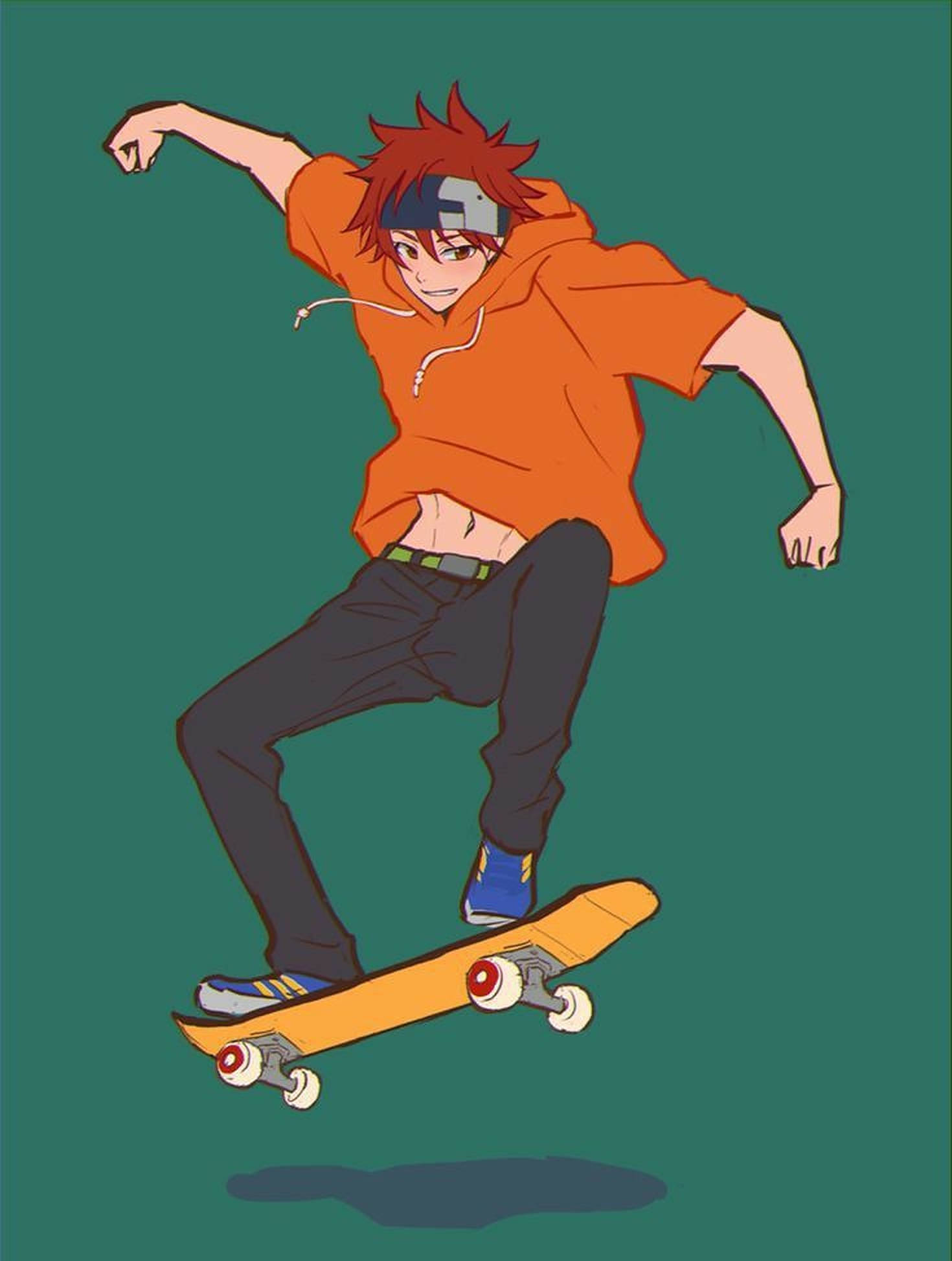 Skater Boy Æstetisk Grøn Plakat Wallpapers