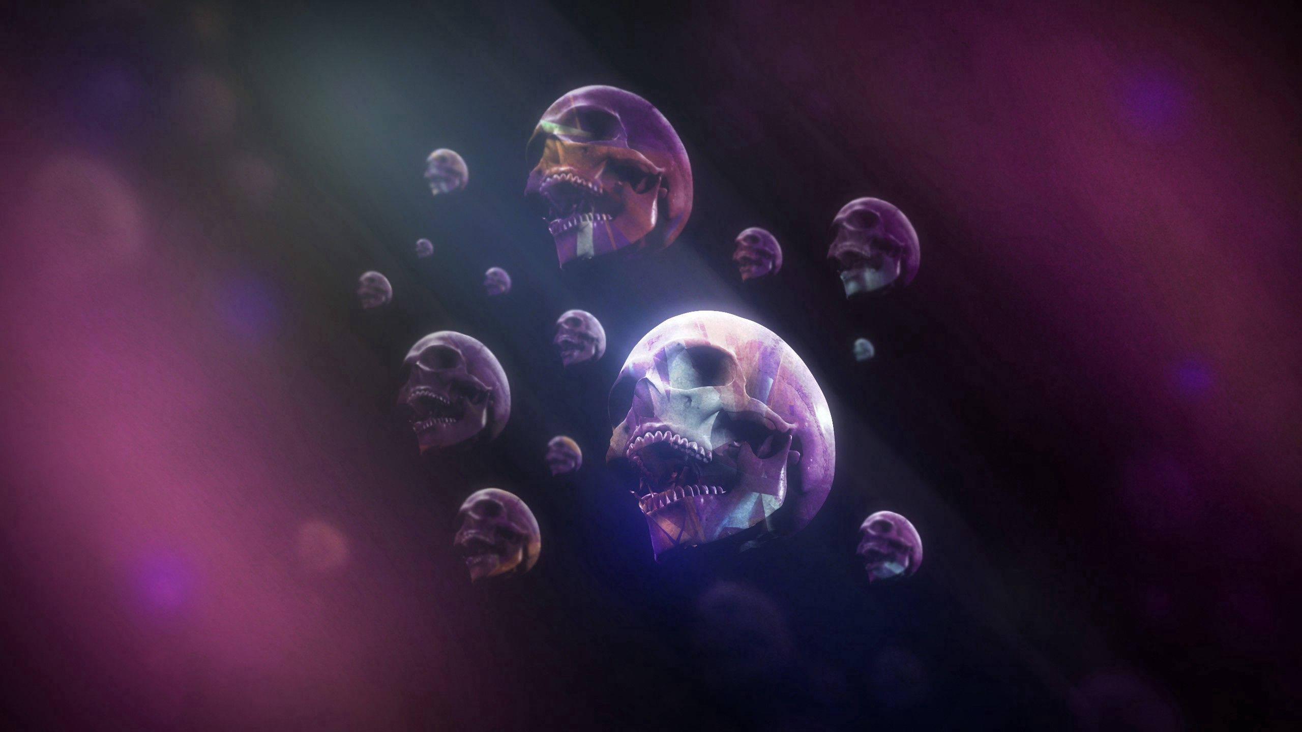skeletons skønhed i en levende violet Wallpapers