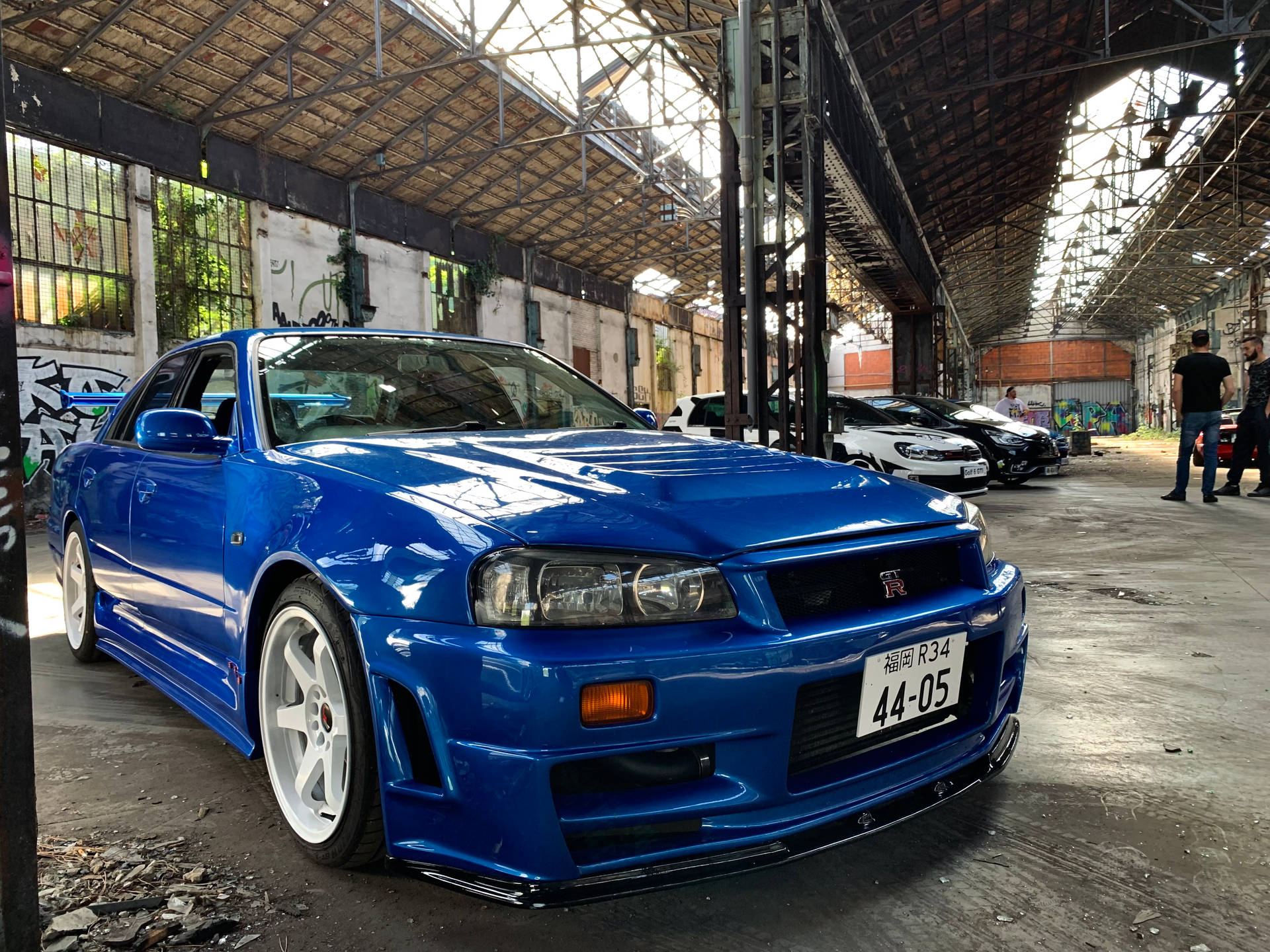 blå bmw m 3 parkeret i garage — Blå Wallpapers