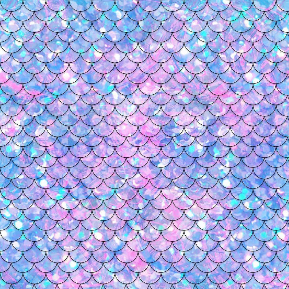 Skinnende havfrueglitter i kammuslingmønster Wallpapers