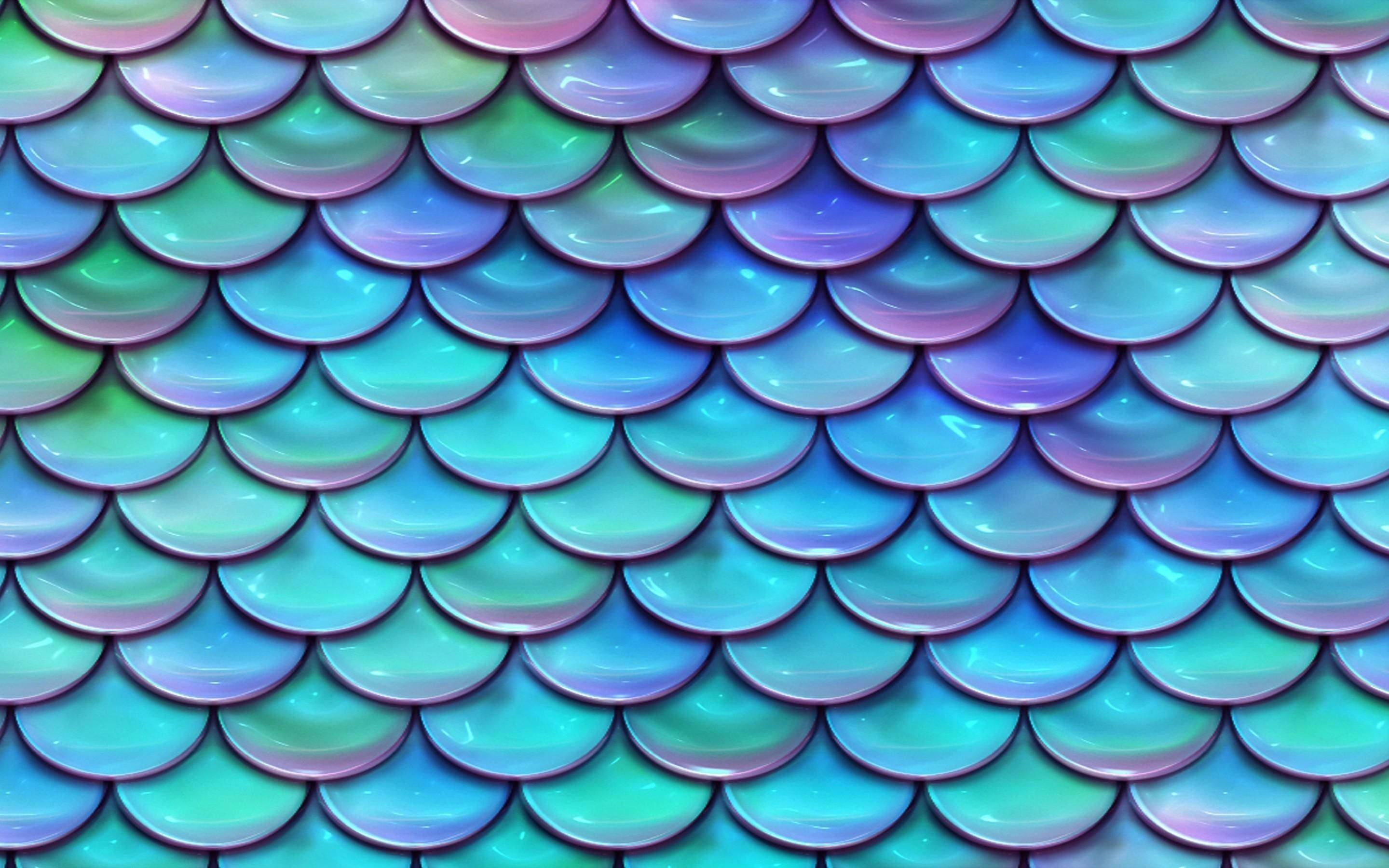 Skinnende turkis havfrue-skælmønster Wallpapers