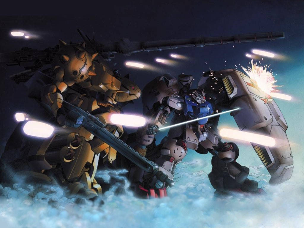Skjoldende og angribende Mobile Suit Gundam Wallpapers