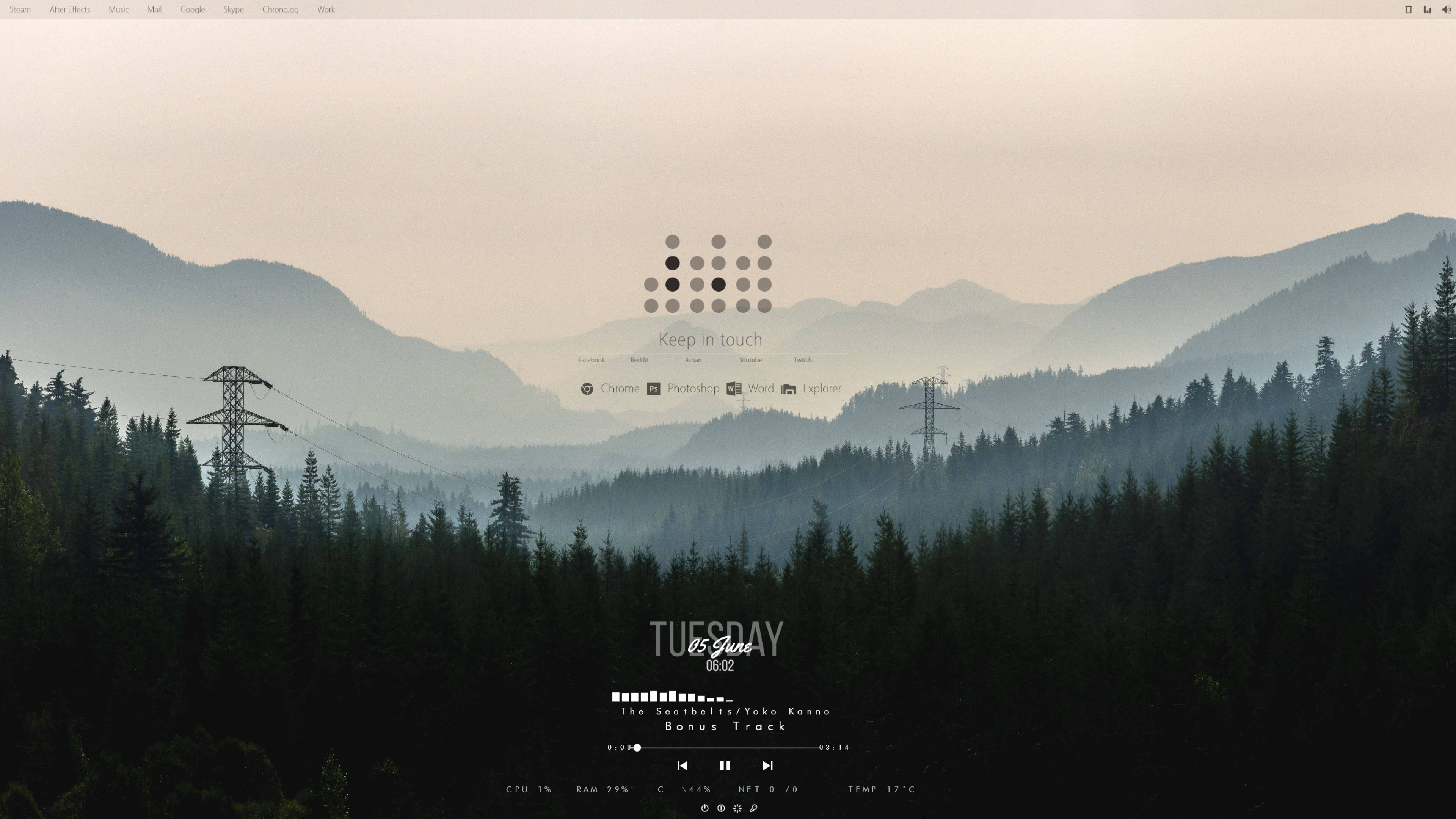 Skov og bjerg Rainmeter design Wallpapers