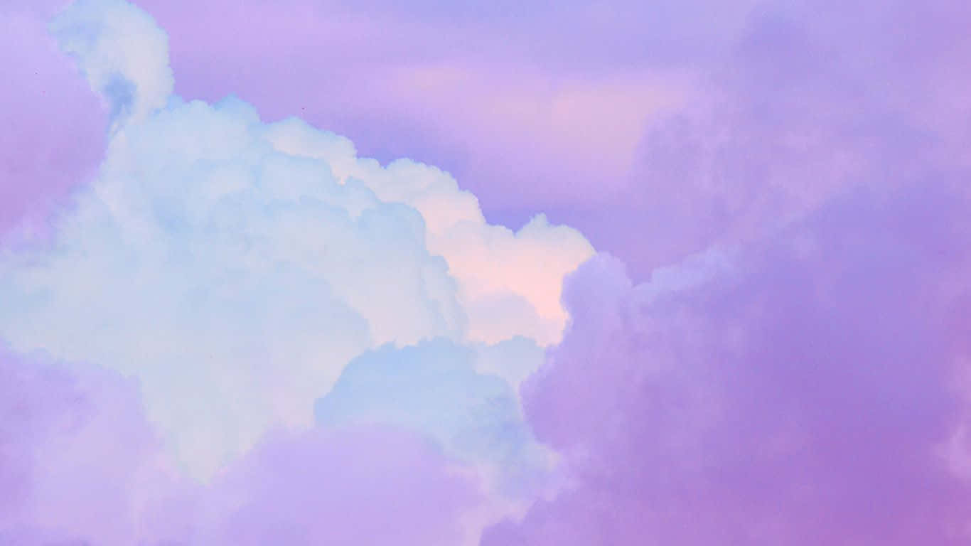 Skyet lavendel pastel lilla æstetisk baggrund Wallpapers