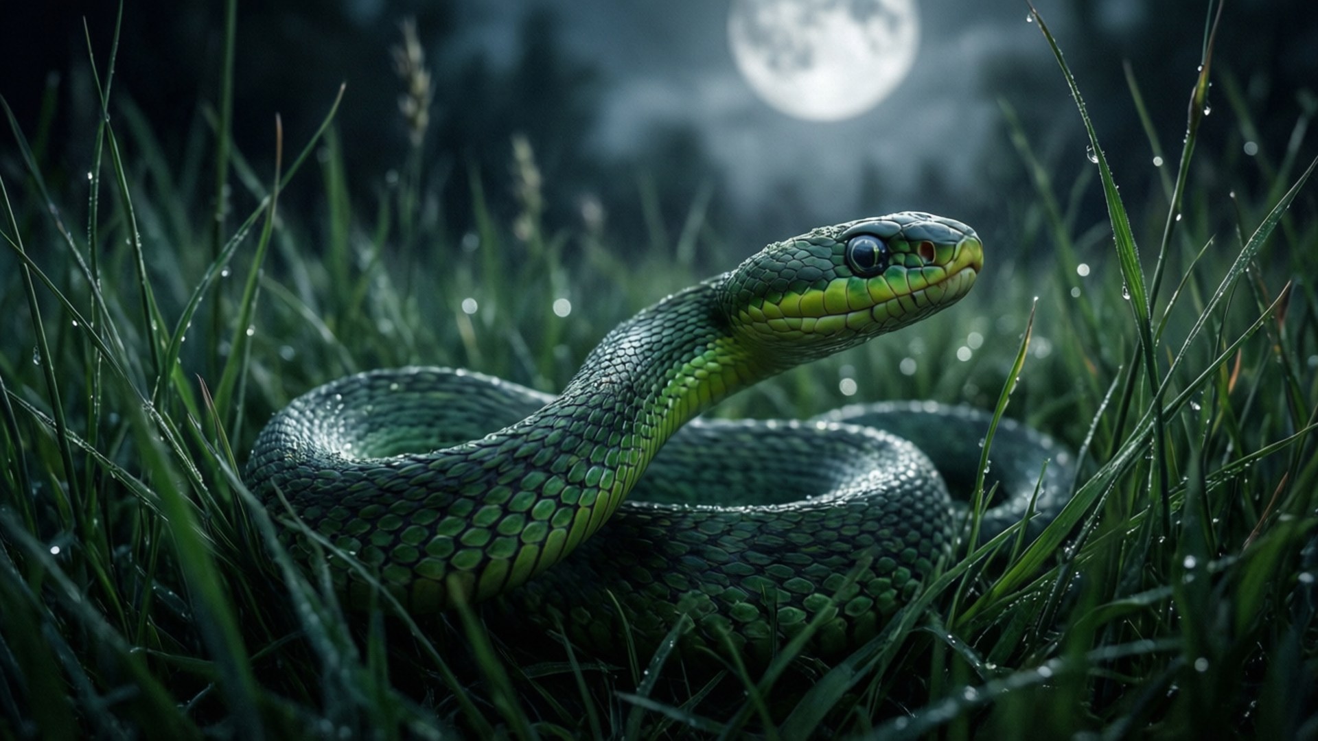 Slange i måneskinsgræs Wallpapers