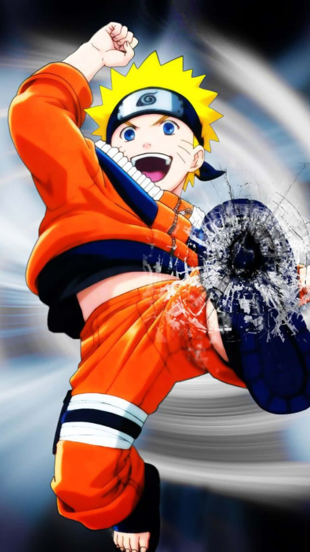 Slip Kraften fra Ni-Halen løs - Naruto Uzumaki Telefonbaggrund Wallpapers
