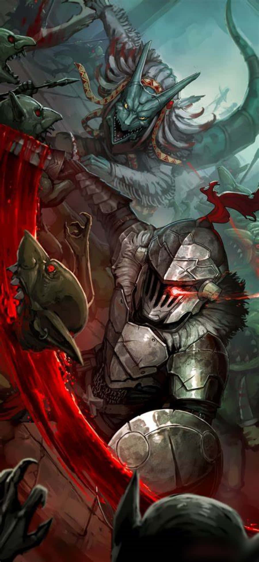 Slut dig til præstinden og Goblin Slayer i kampen for at beskytte Elroe mod gobliner Wallpapers