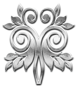 Sølv Blomsteremblem Design Wallpapers