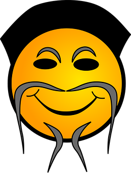 Smilende emoji med skæg grafik Wallpapers