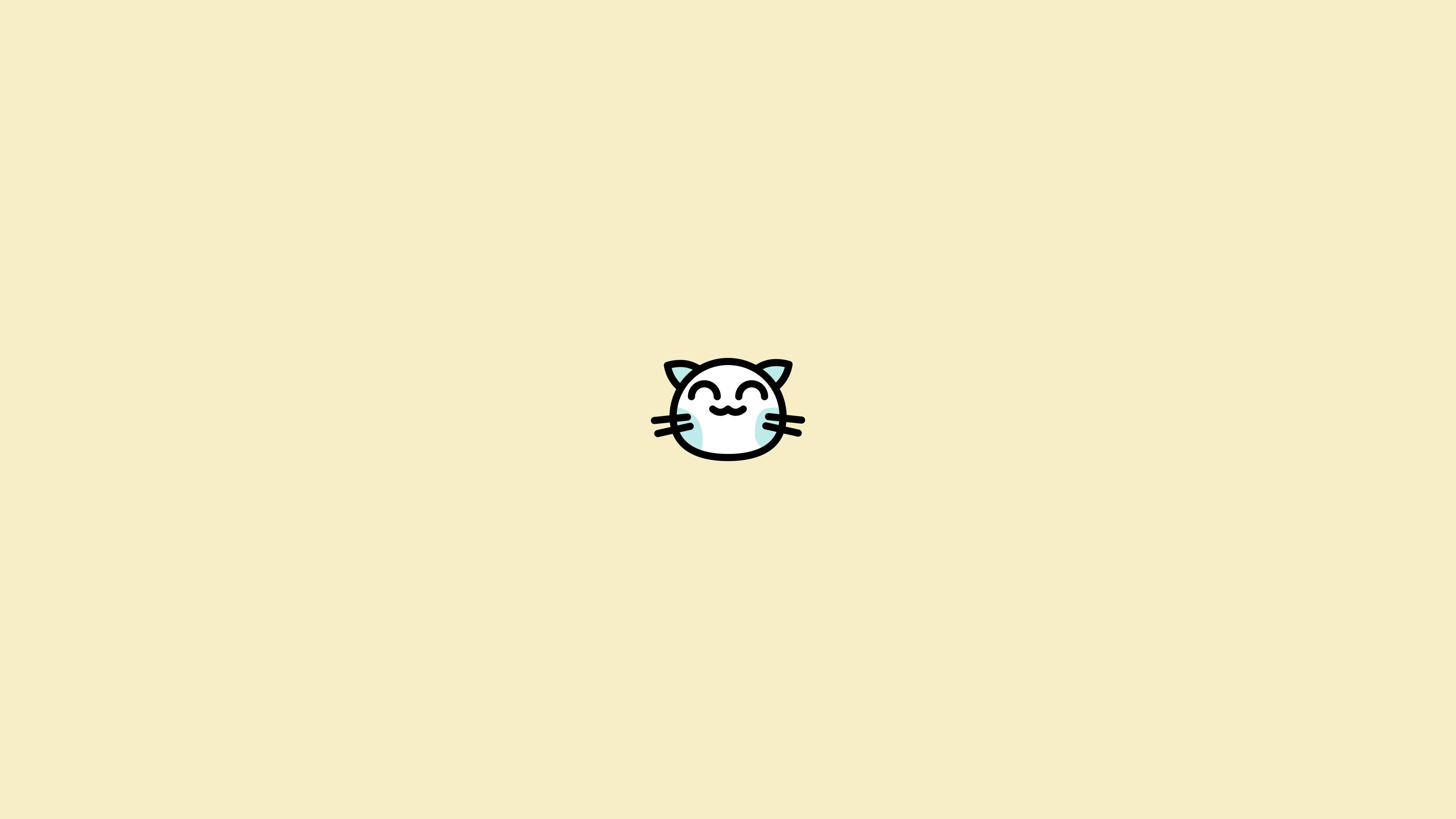 Smilende kat minimalistisk æstetisk laptop Wallpapers