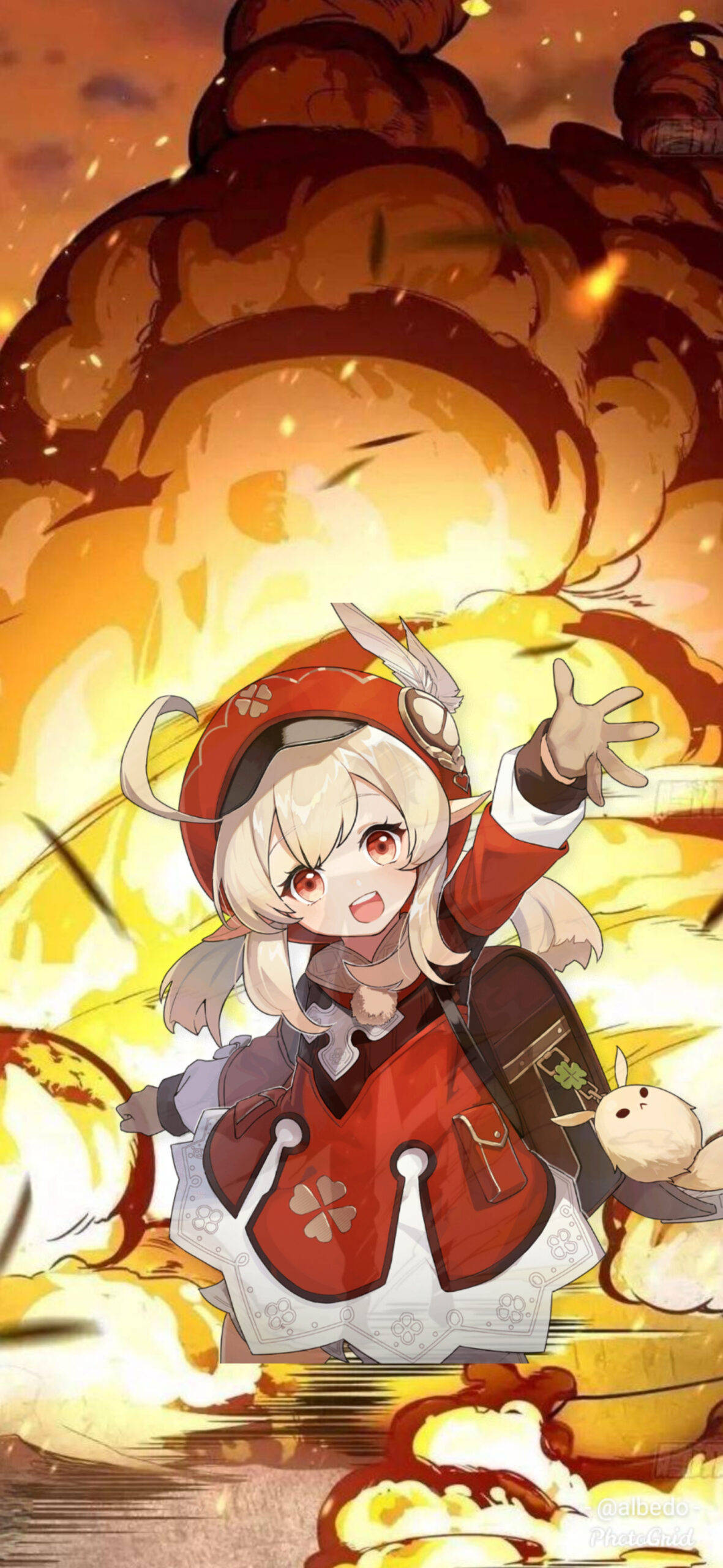 Smilende Klee Genshin Impact-telefon Wallpapers