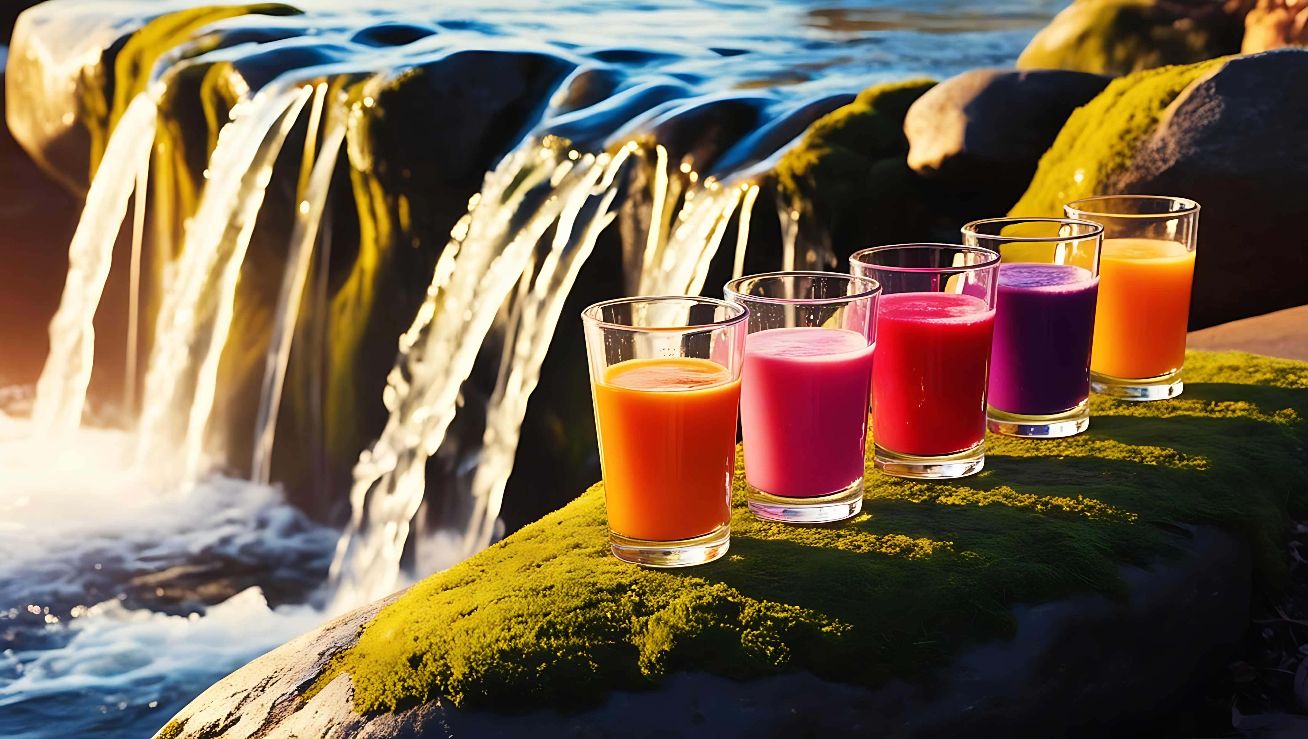 Smoothies ved vandfald Wallpapers