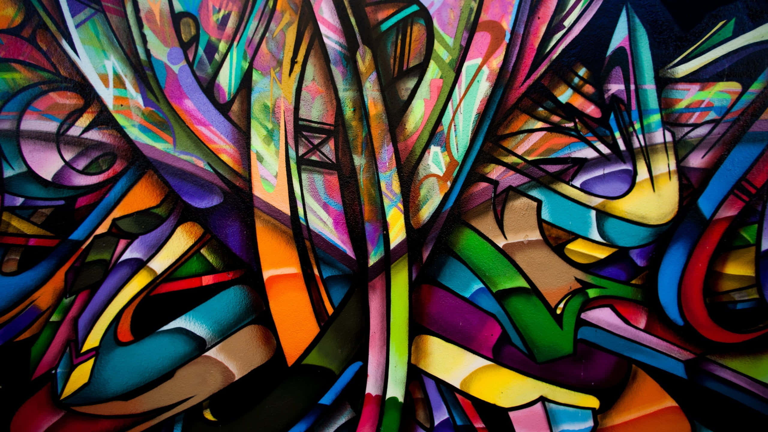 Smuk abstrakt graffiti vægkunst Wallpapers