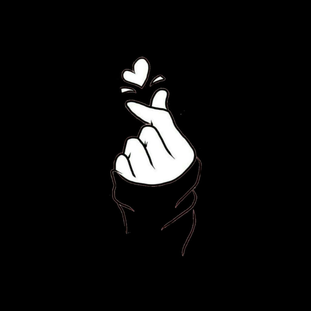 Smuk BTS fingerhjerte hvid Wallpapers