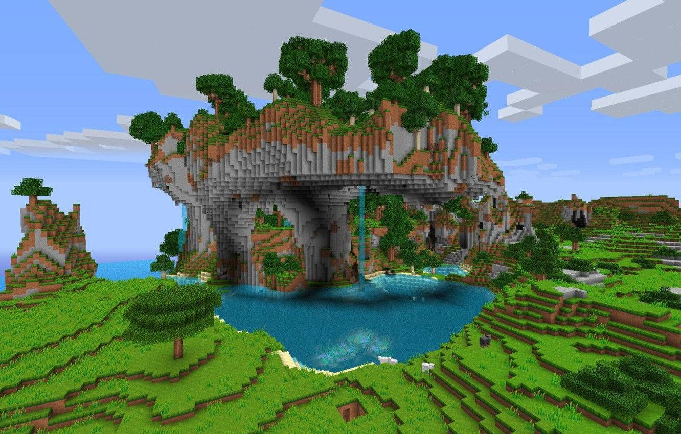 Smuk Minecraft-forhøjet skov Wallpapers