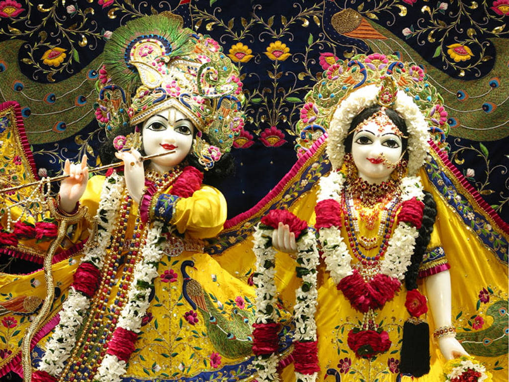 Smukke Krishna og Radha gudefigurer Wallpapers