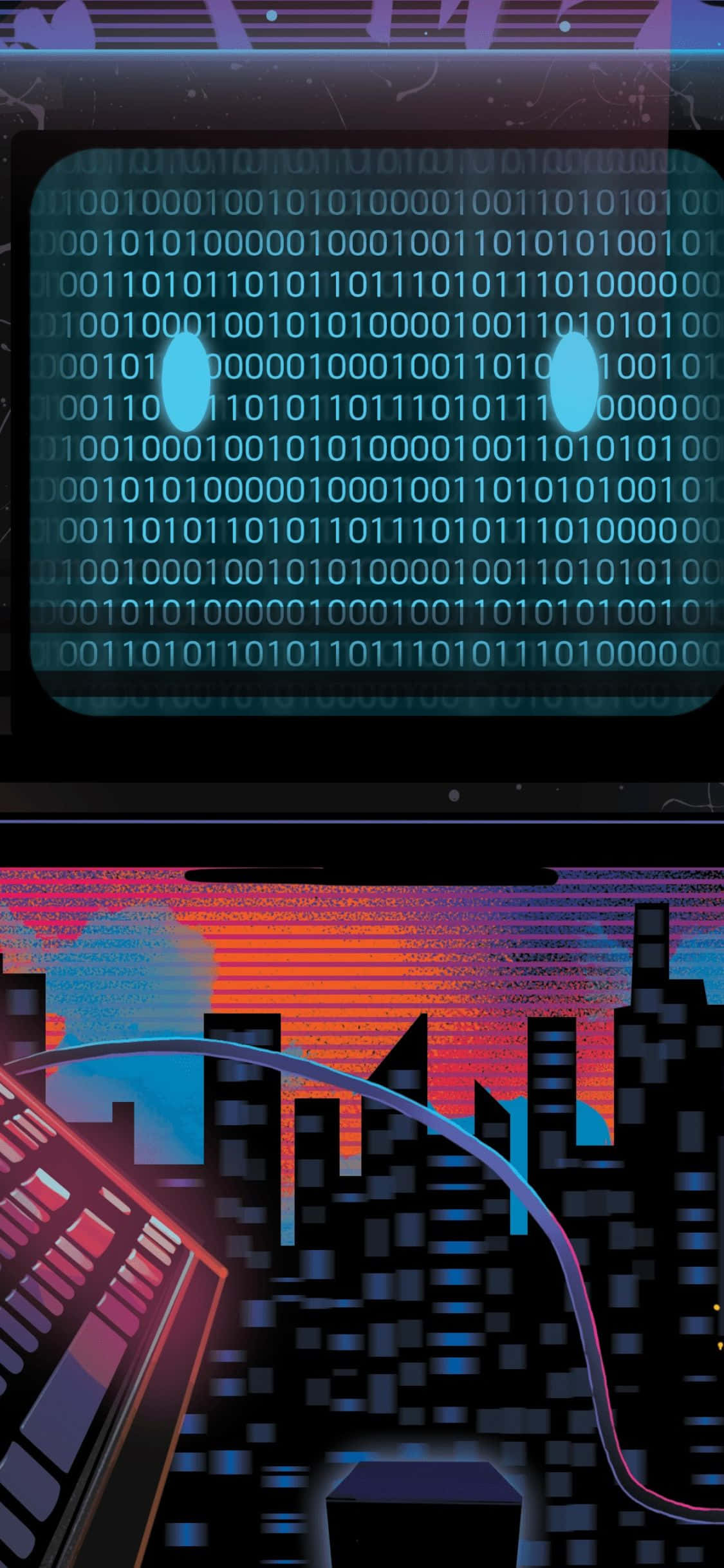 Smukt designet iPhone Xs skærm med en levende baggrund Wallpapers