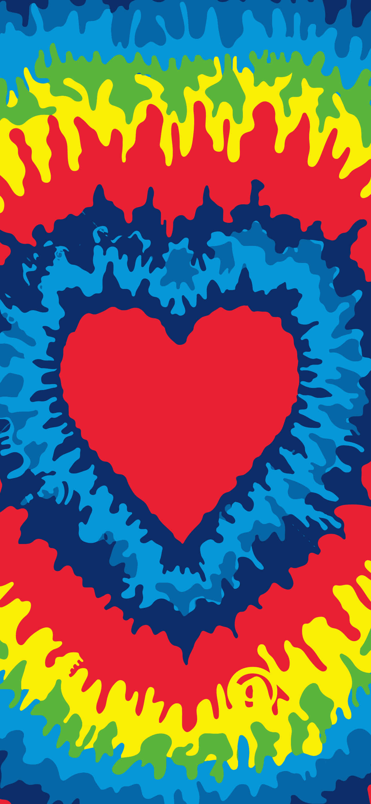 Smukt hjerteformet tie dye Wallpapers