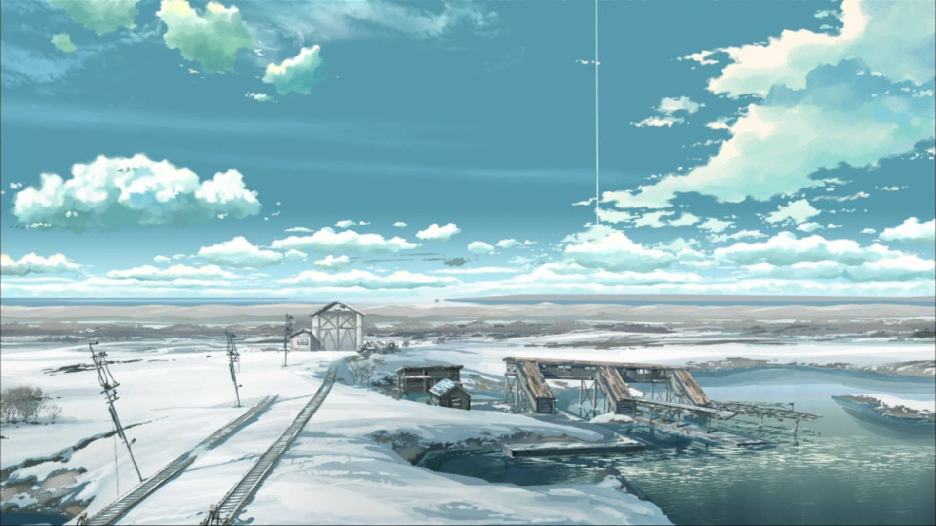 Sne Anime Landskab Wallpapers