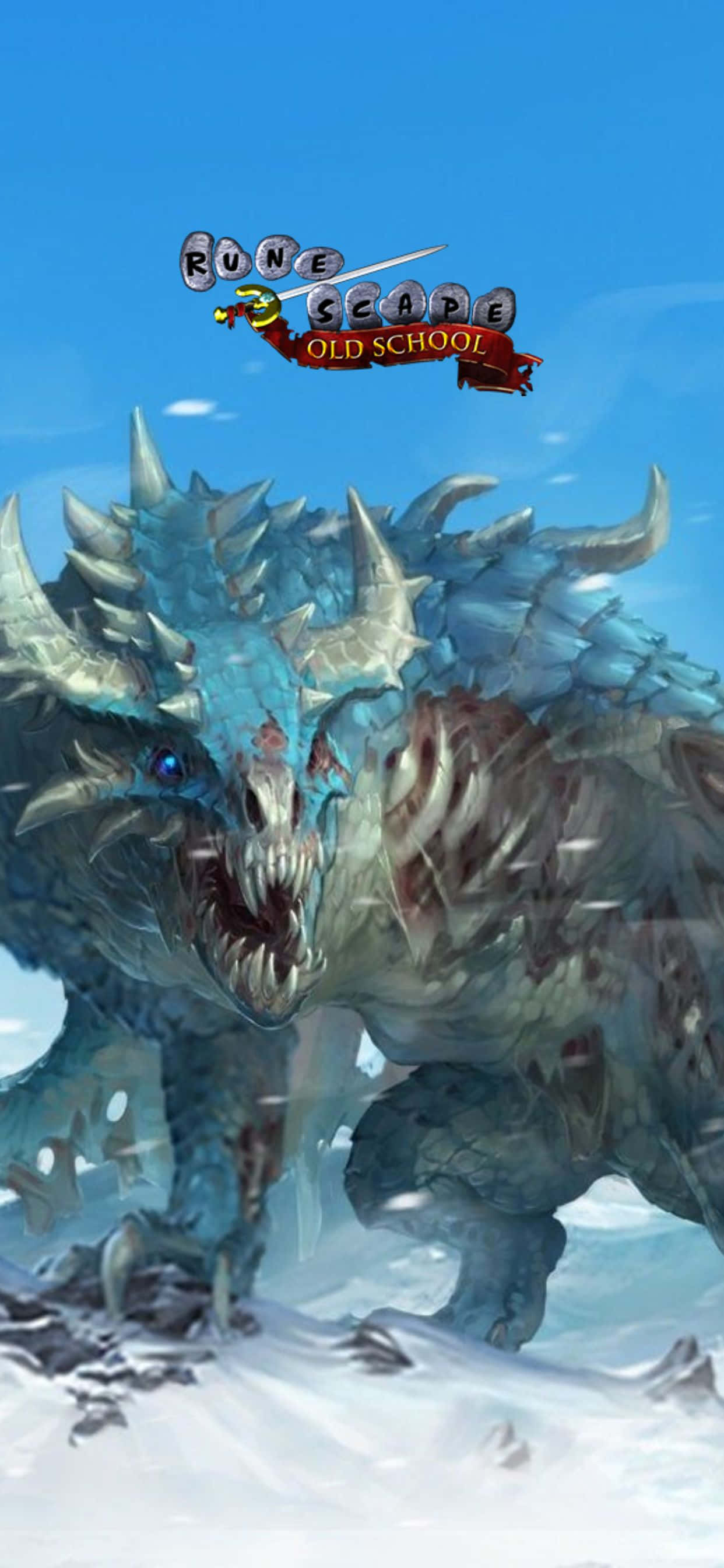 Snebjerg Og En Drage iPhone Xs Max Runescape Oldschool Baggrund Wallpapers