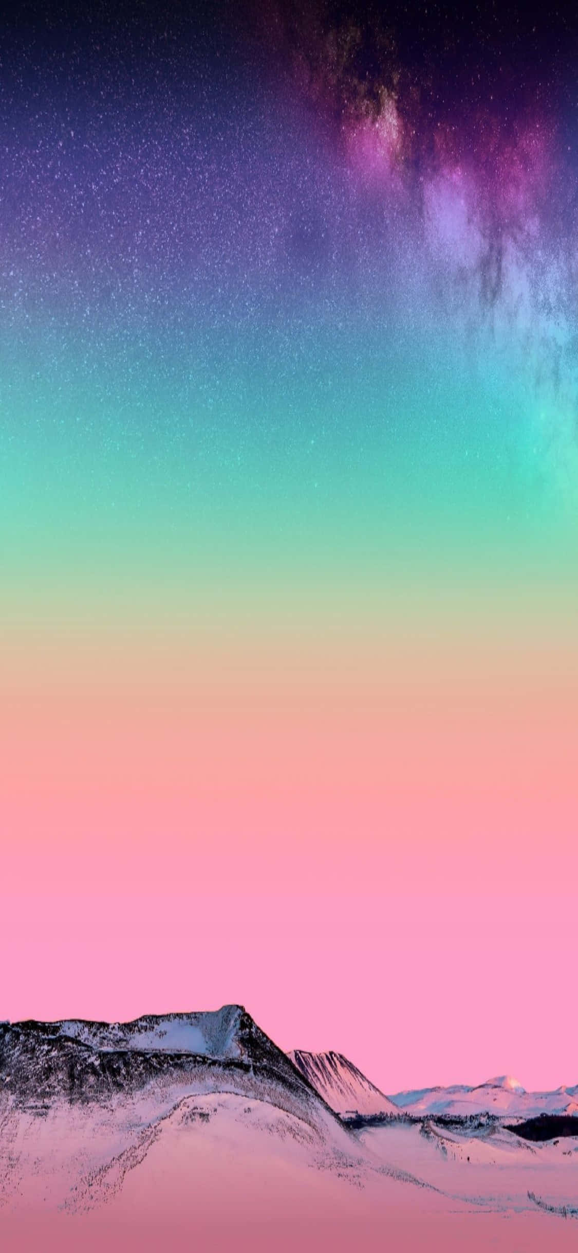 Sneklædt Bjerg Stjernehimmel iPhone XS M Serie Baggrund Wallpapers