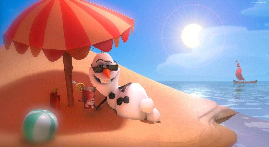 Snemand om sommeren skrivebordsbaggrund Wallpapers