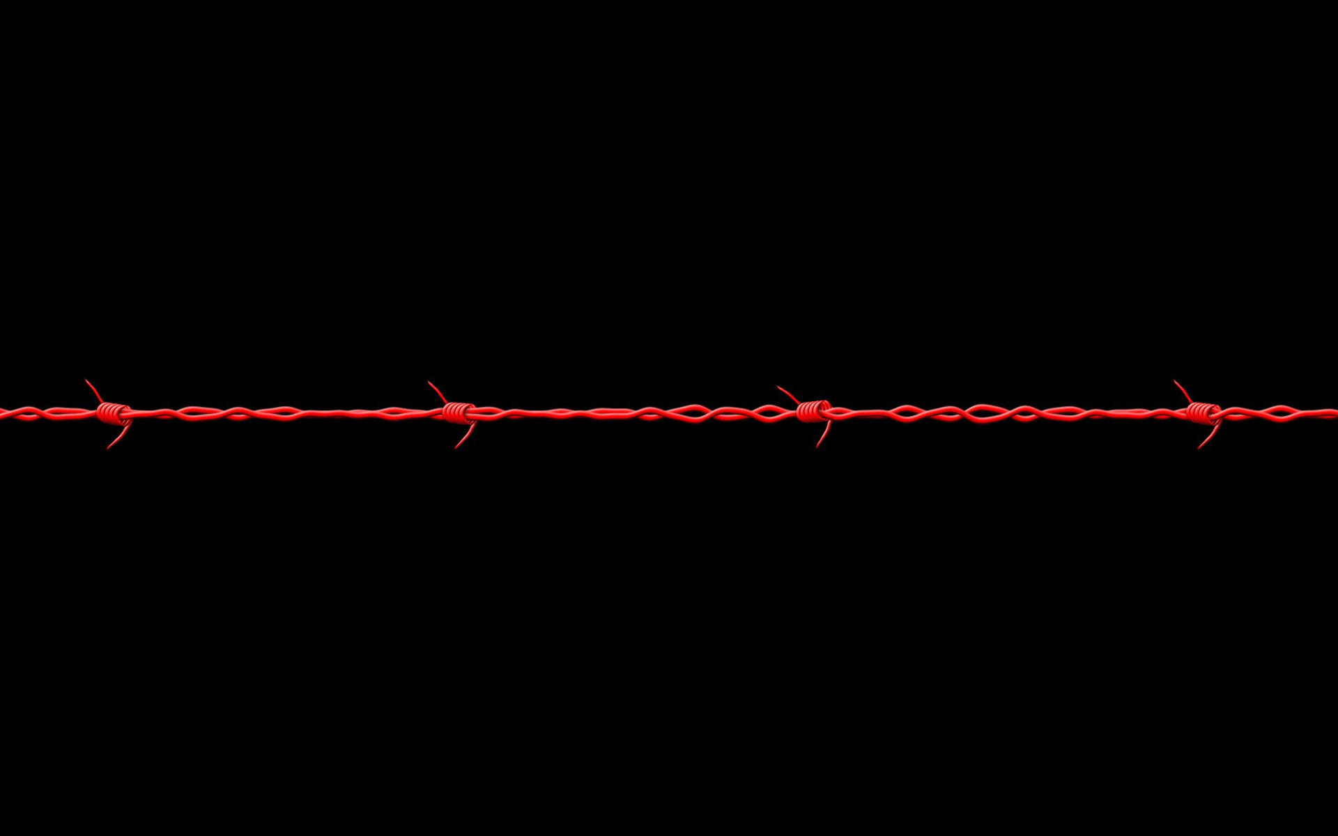 Baggrundsbillede med en enkelt streng rød og sort pigtråd — Sort Wallpapers