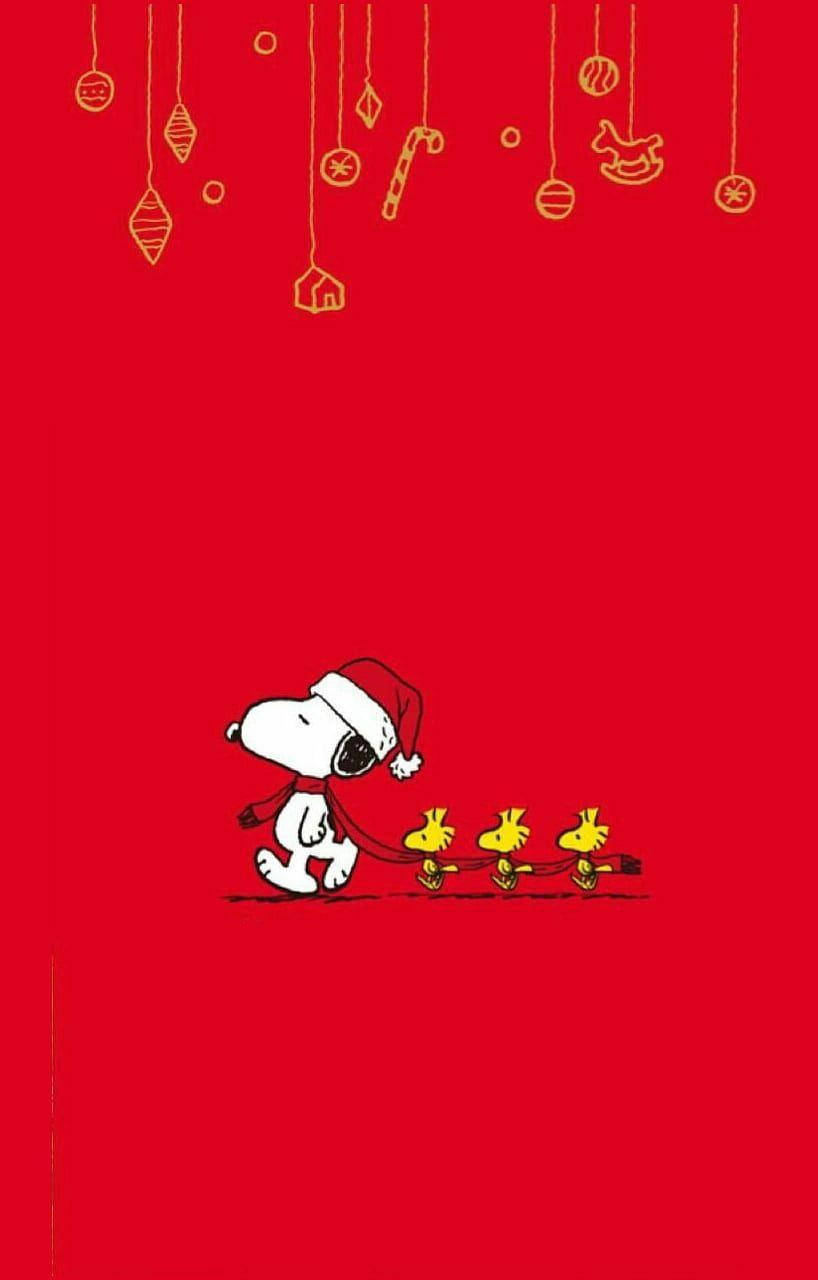 Snoopy Jule Rødt Tørklæde Wallpapers