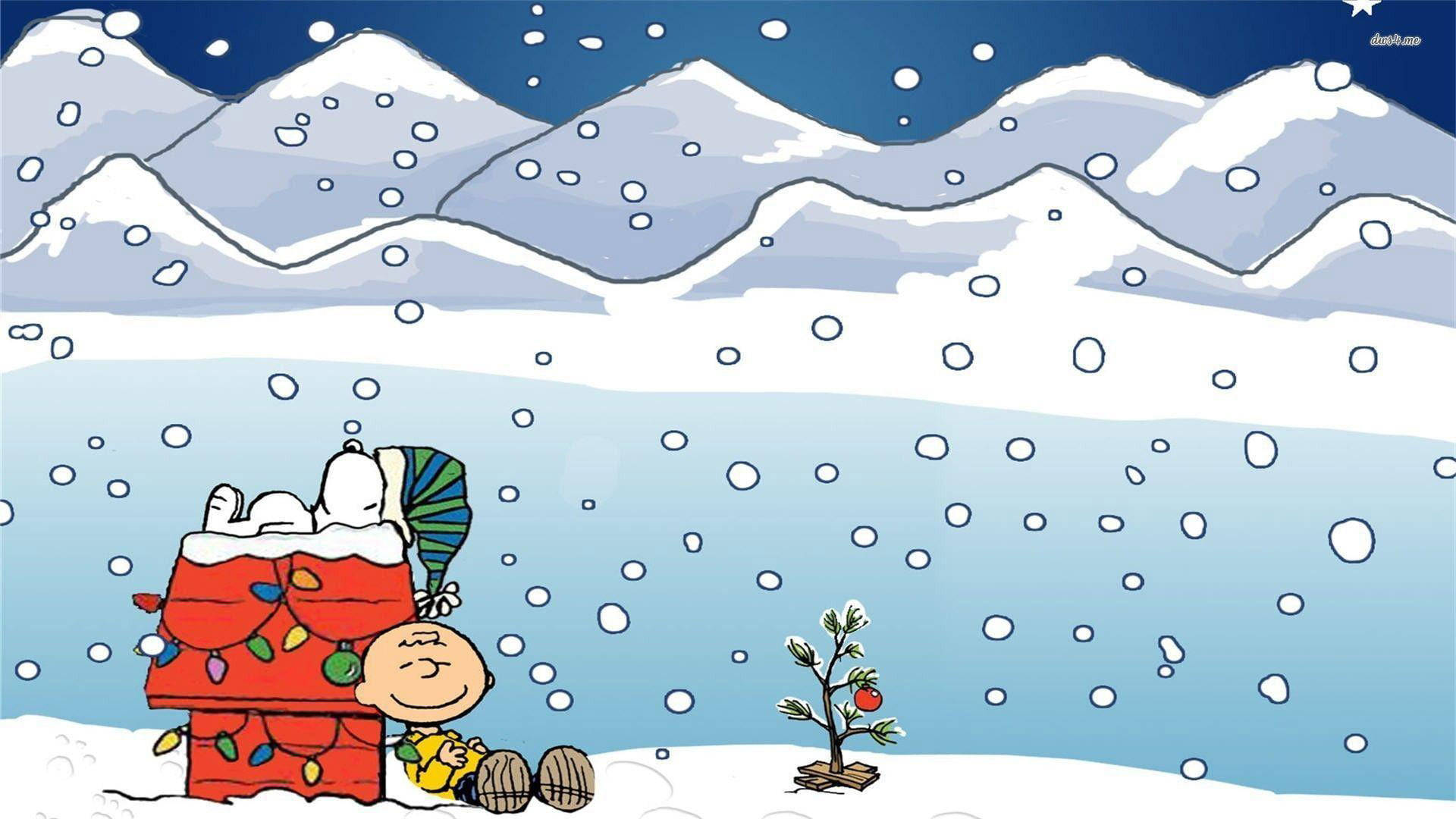 Snoopy jule udendørs sne Wallpapers