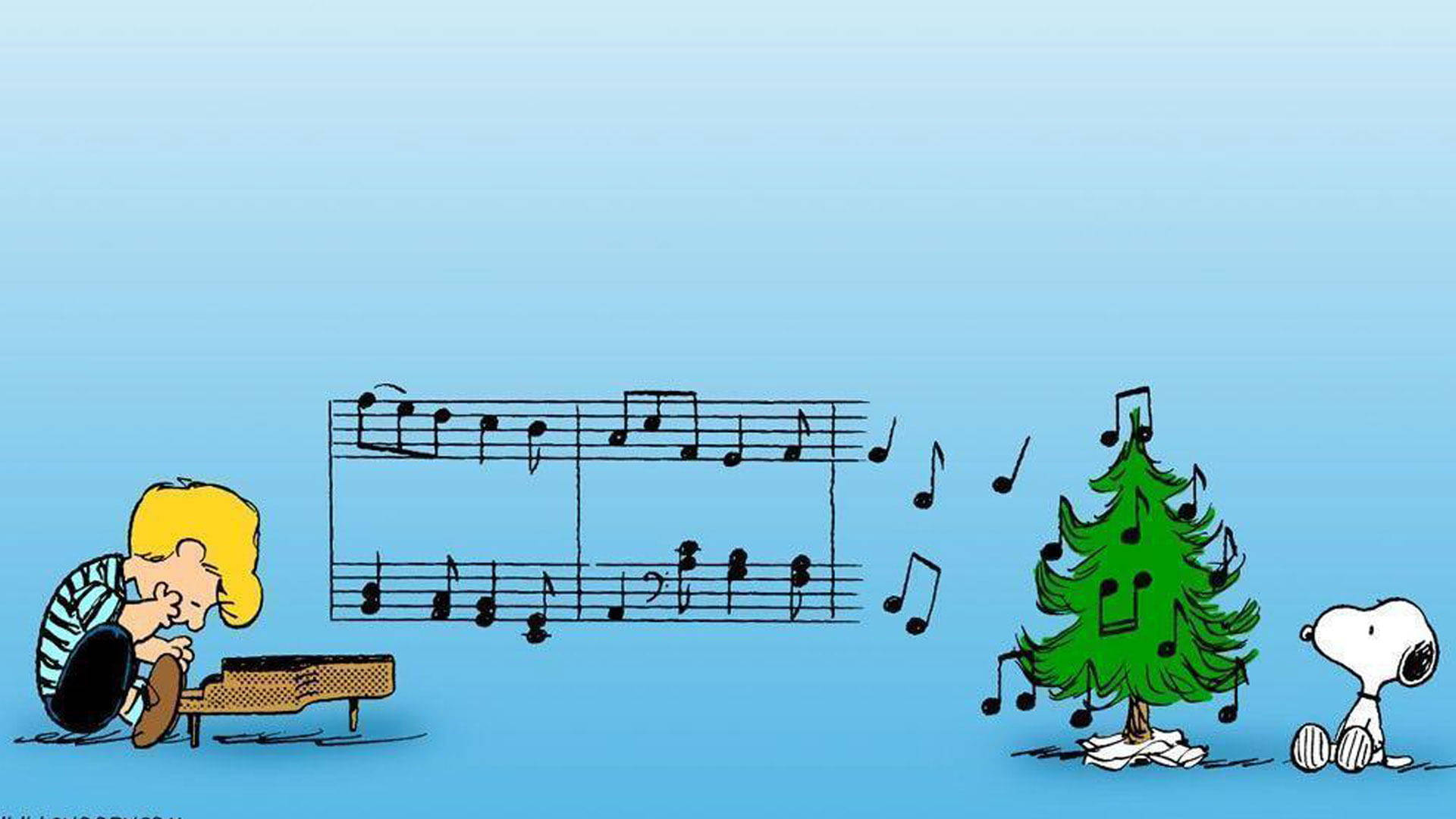 Snoopy julemusiknoder Wallpapers