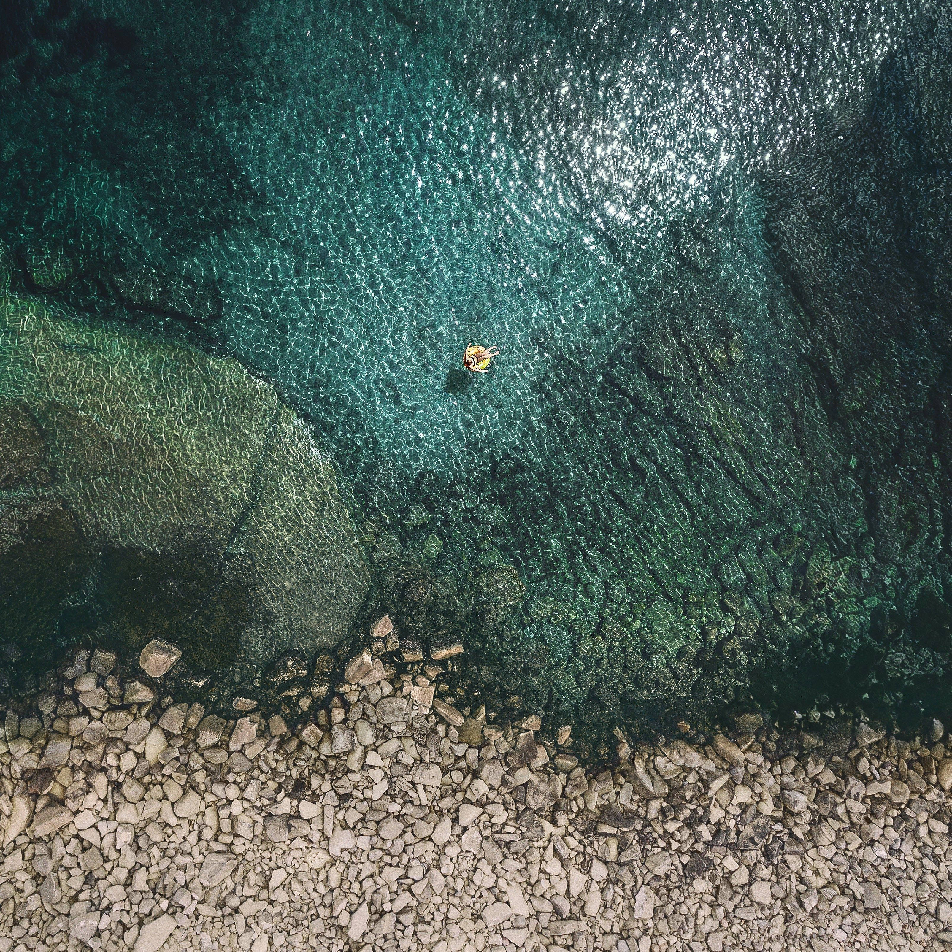 Sø dronebillede iPad-skærm Wallpapers