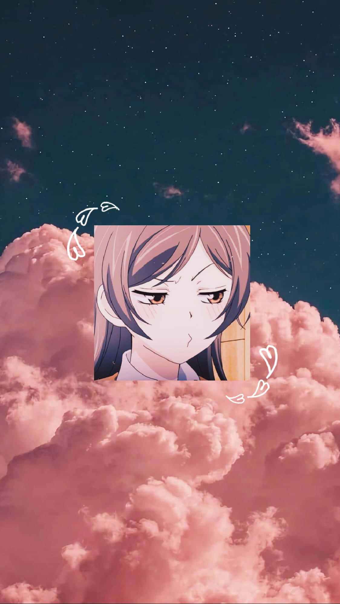 Sød æstetisk anime lyserøde skyer Wallpapers