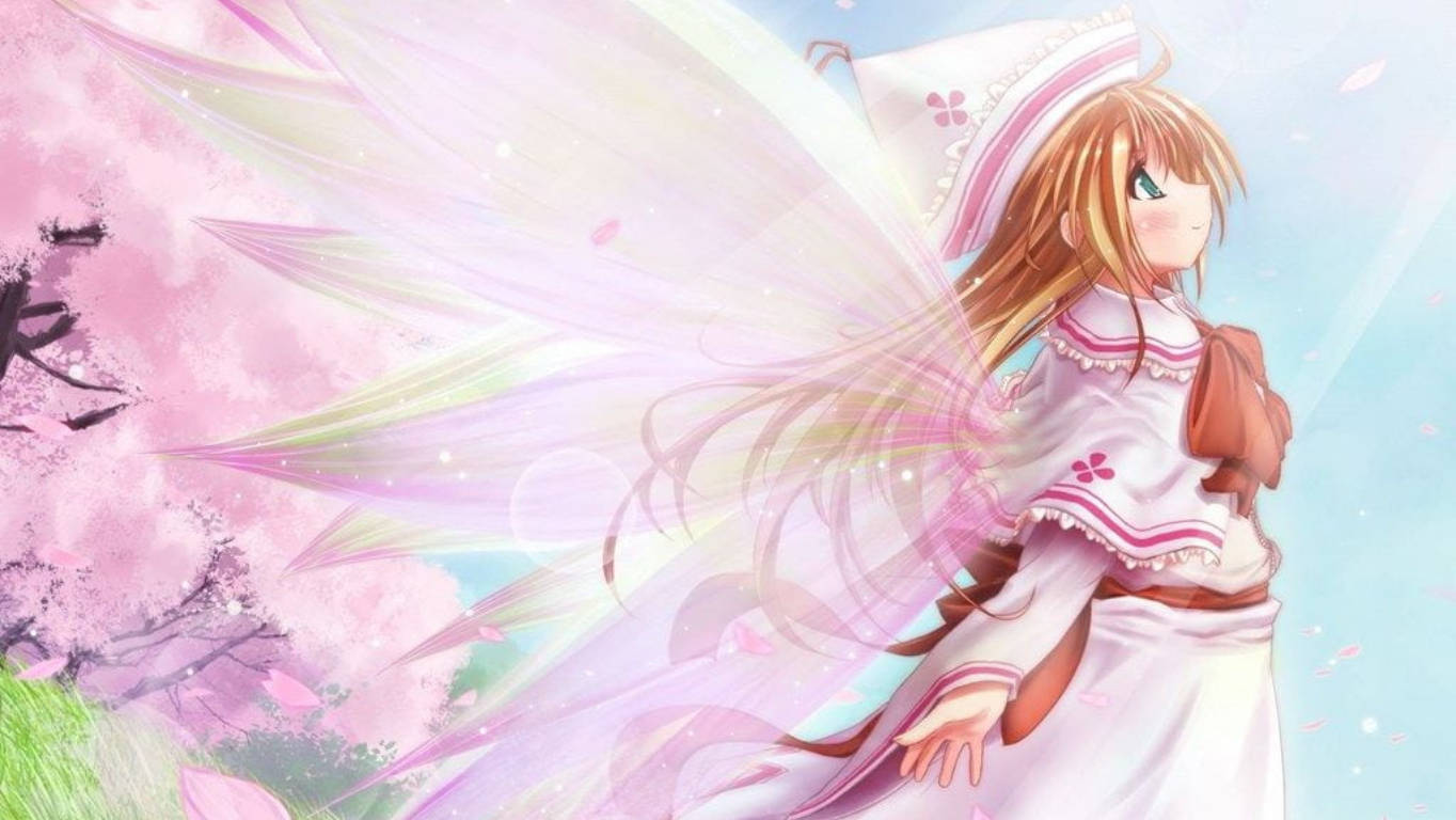 Sød anime lyserød fe Wallpapers