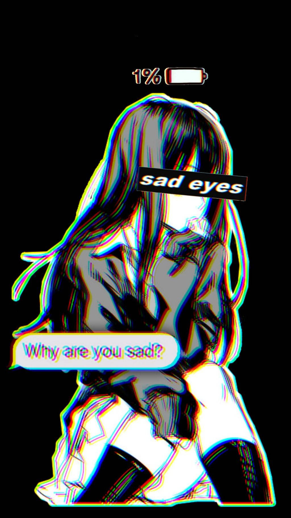 Sød anime PFP trist pige Wallpapers