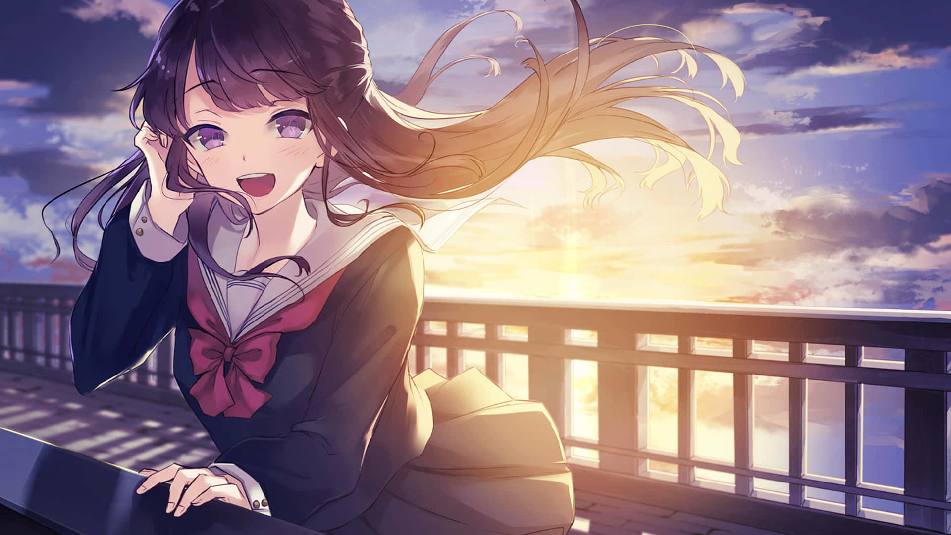 Sød anime skolepige Nightcore Apollo Wallpapers